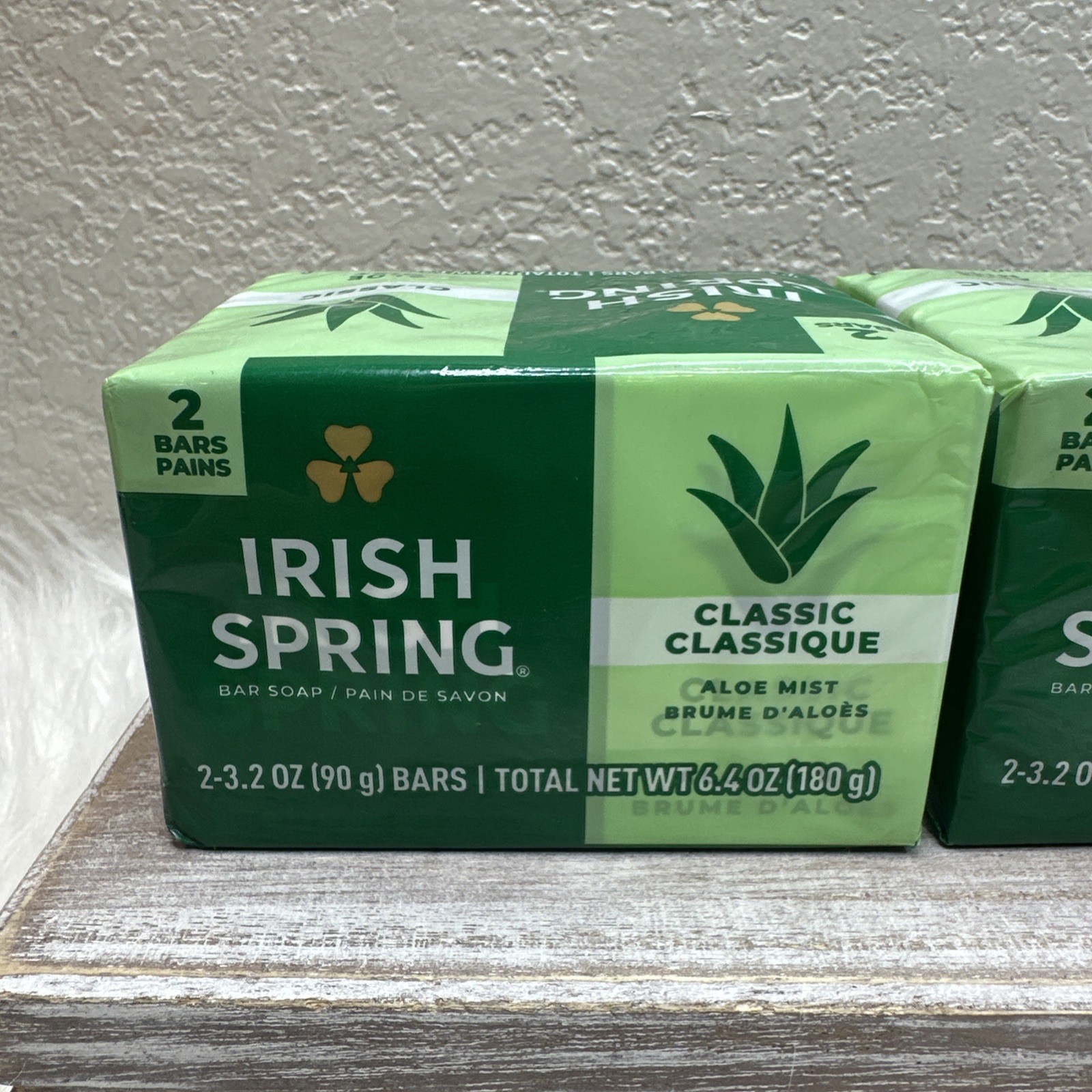 Irish Spring ORIGINAL Soap 4 Bars 3.7 oz. No Flaxseed Oil NEW SEALED