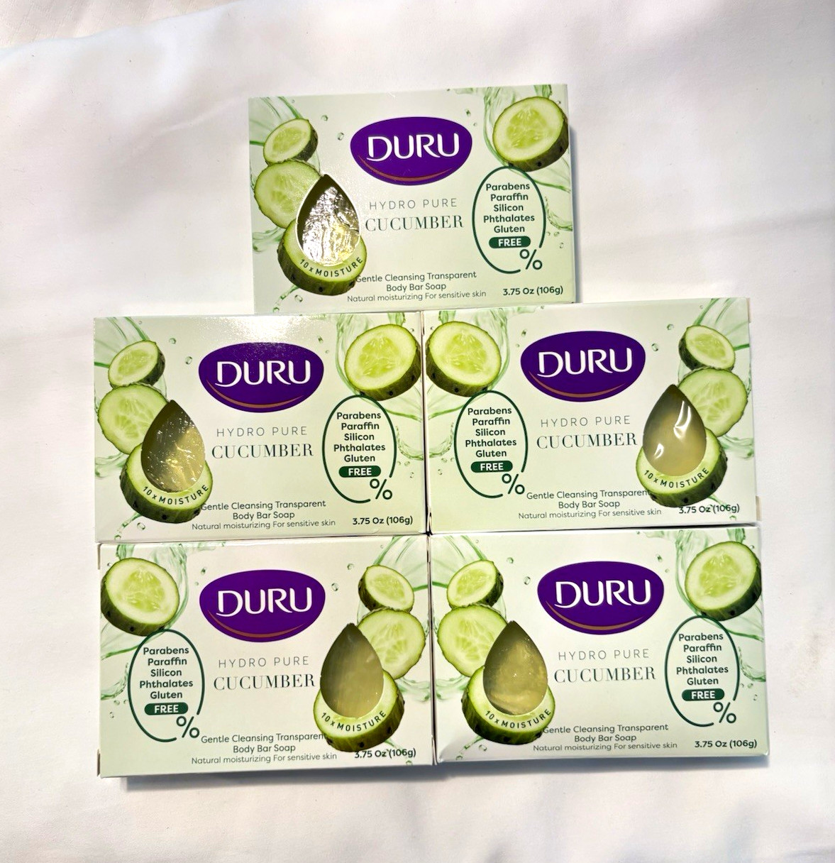 DURU Hydro Pure Cucumber Body Bar Soap Gluten/Paraben/Phthalate-Free 3.75oz