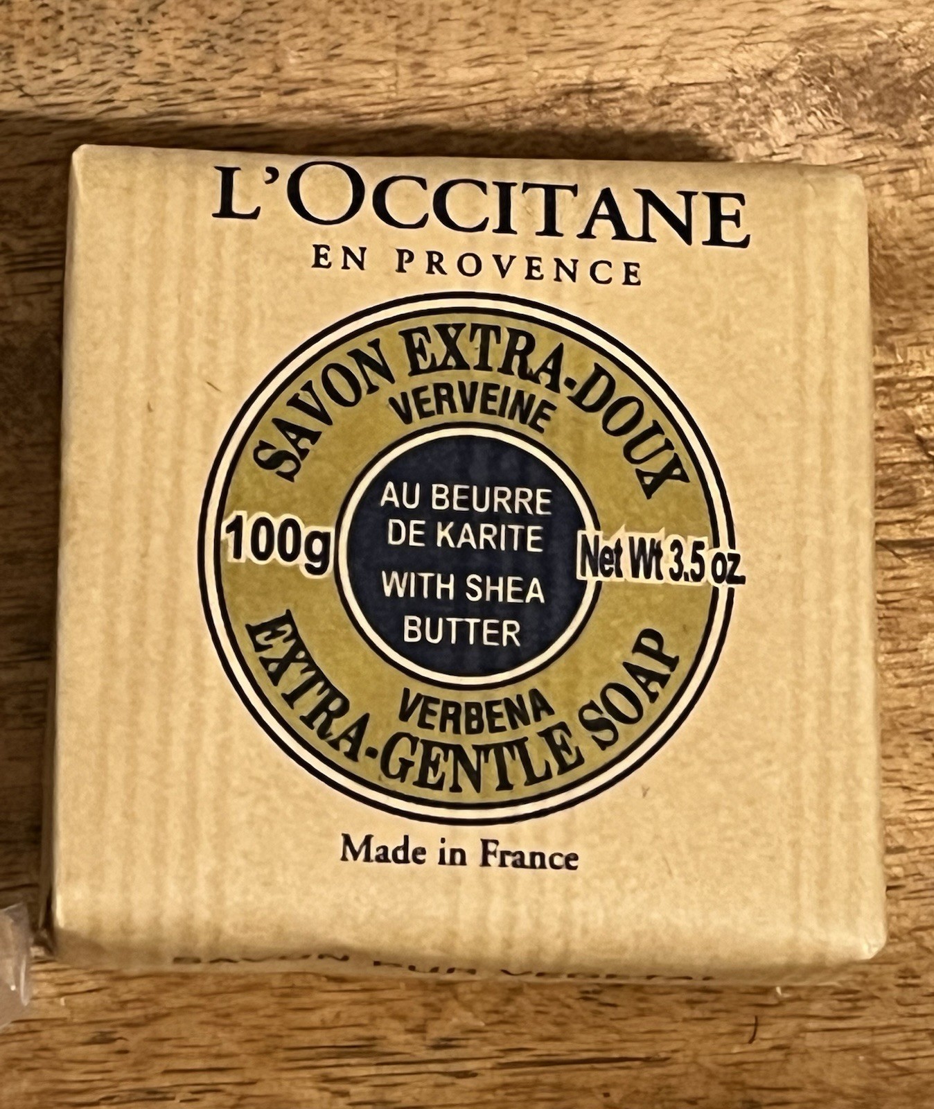 L’Occitane 2 ct Verbena Shea Butter Soap Bar 100g/3.5oz + Tin Travel Case, NEW