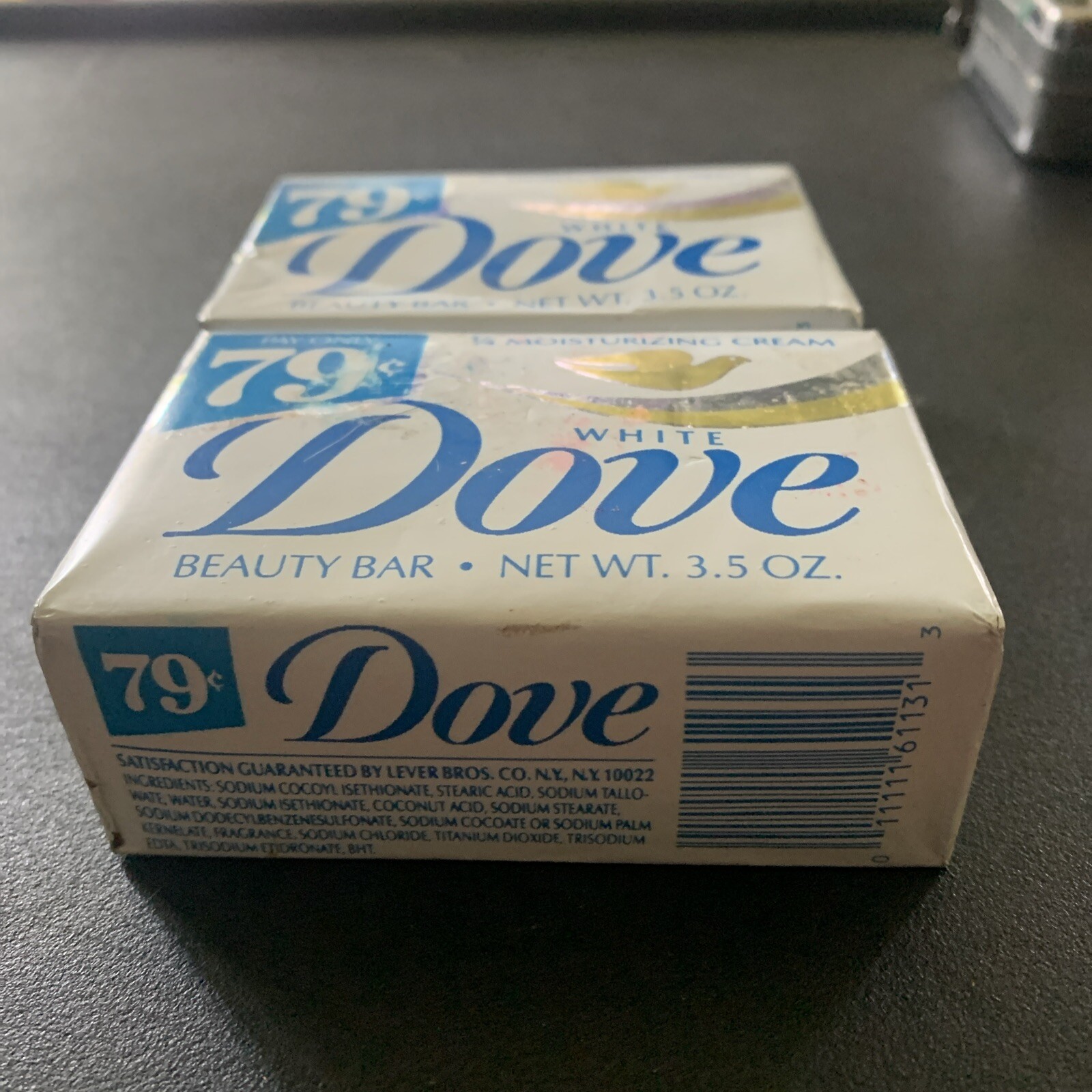 2 VTG Dove Soap Bath Bar White 1/4 Moisturizing Cream 3.5 Oz. NOS New 2 Pack