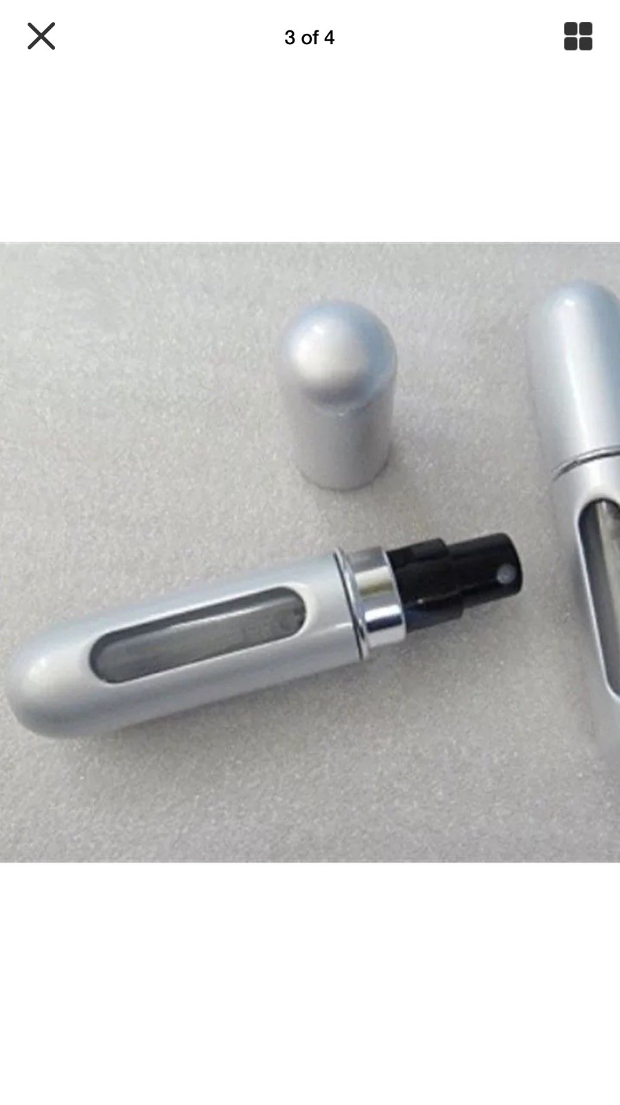 5ML EMPTY Refillable DELUXE Travel Atomizer In SILVER
