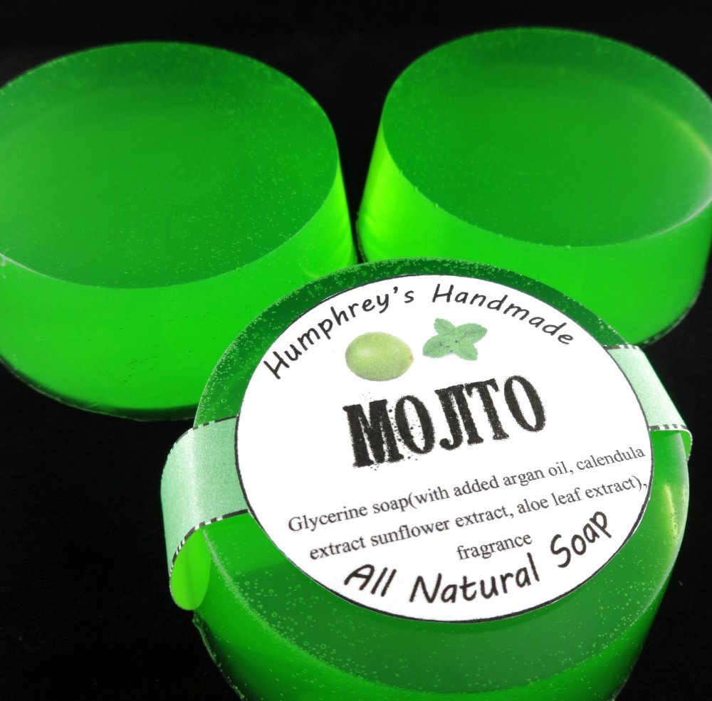 Men’s MOJITO Shave Soap Bar, Women’s Unisex Glycerin, Beard Wash Lime Peppermint