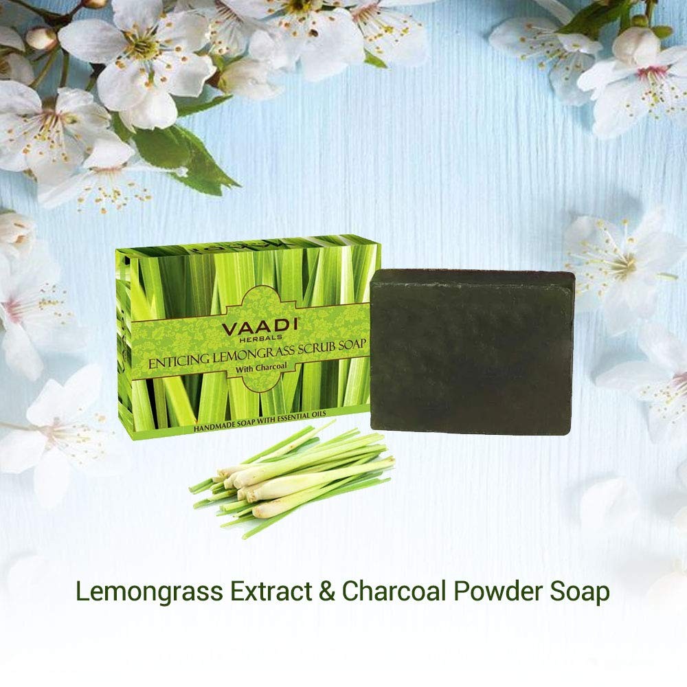 Vaadi Herbals Value Enticing Lemongrass Scrub Soap 75g Each Set Of 3
