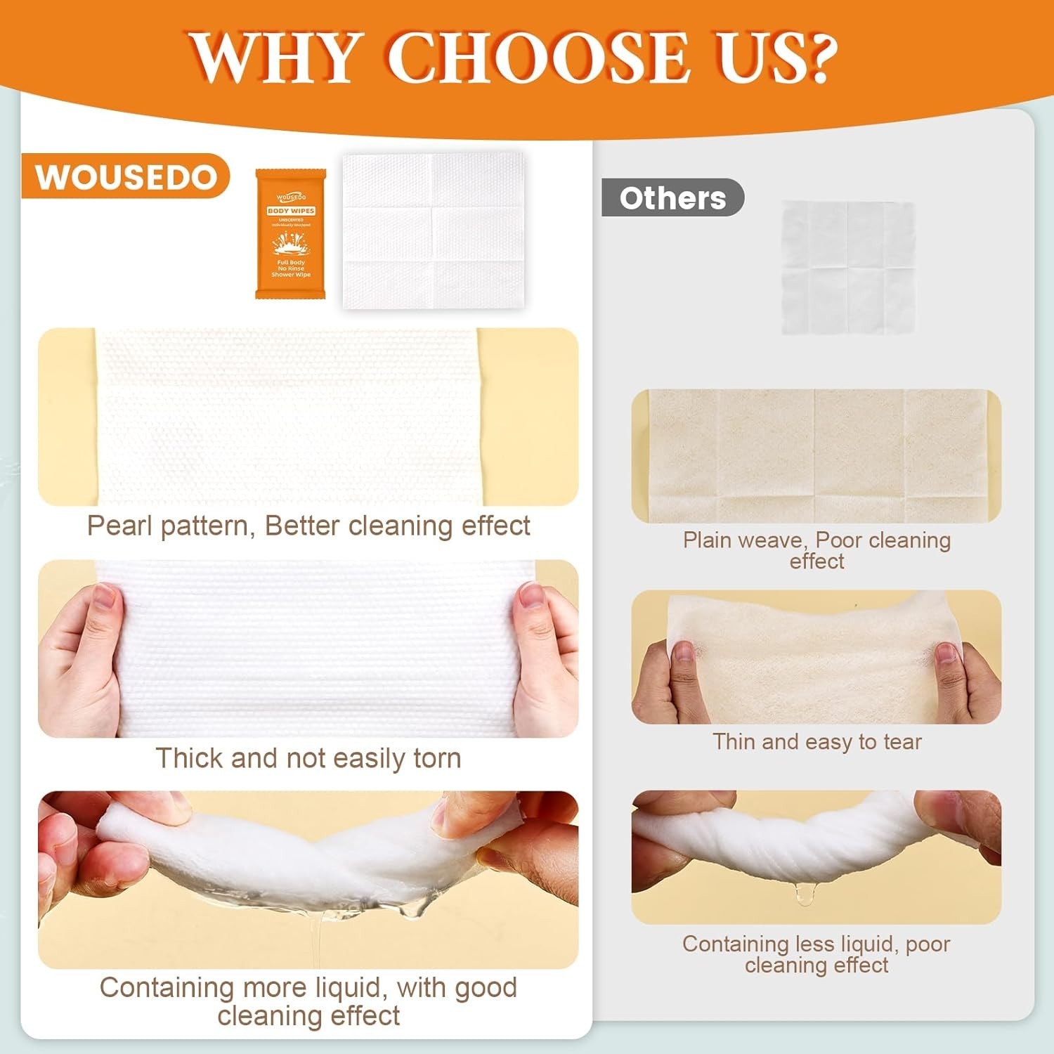 300 Pcs Ultra Thick Soft Large Body Wipes Individually Wrapped7.87 x 9.45,Sho…