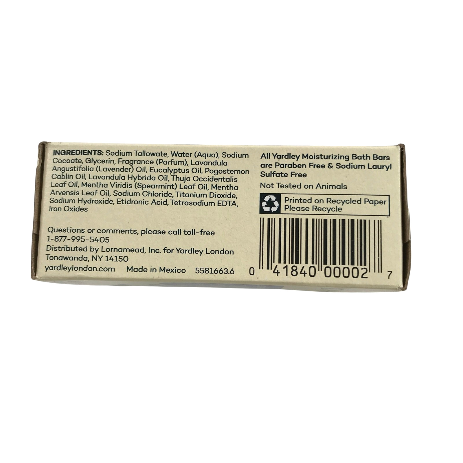 Yardley London Bath Bar 20 Pack English Lavender Scent Moisturizing 4 Oz