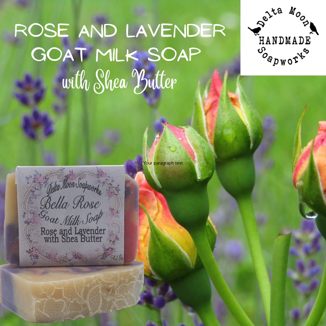 Handmade Bella Rose Goat Milk Soap, Shea Butter, + samples, ships fast