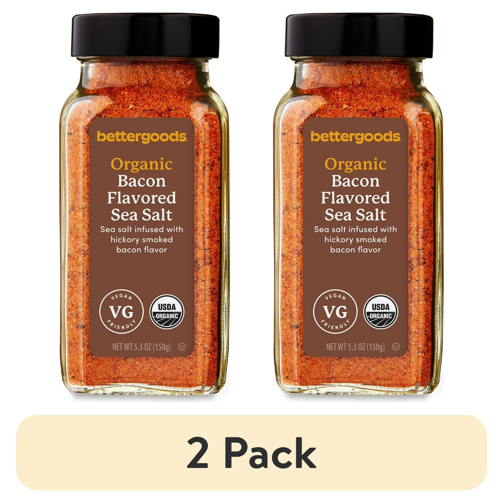 (2 pack) bettergoods Organic Bacon Flavored Sea Salt, 5.3 oz each