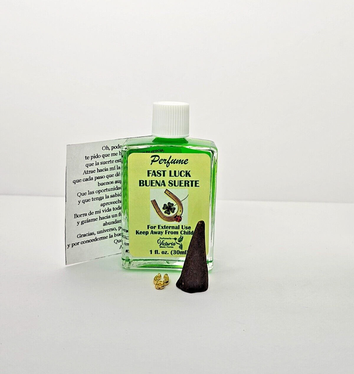 BUENA SUERTE PERFUME CON FEROMONAS INCLUYE: ORACION INCIENSO Y AMULETO