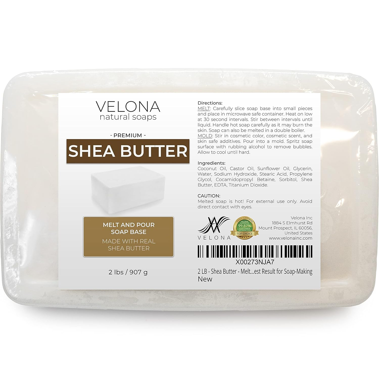 Velona 2 LB – Shea Butter – Melt and Pour Soap Base SLS/SLES Free | Natural Bars