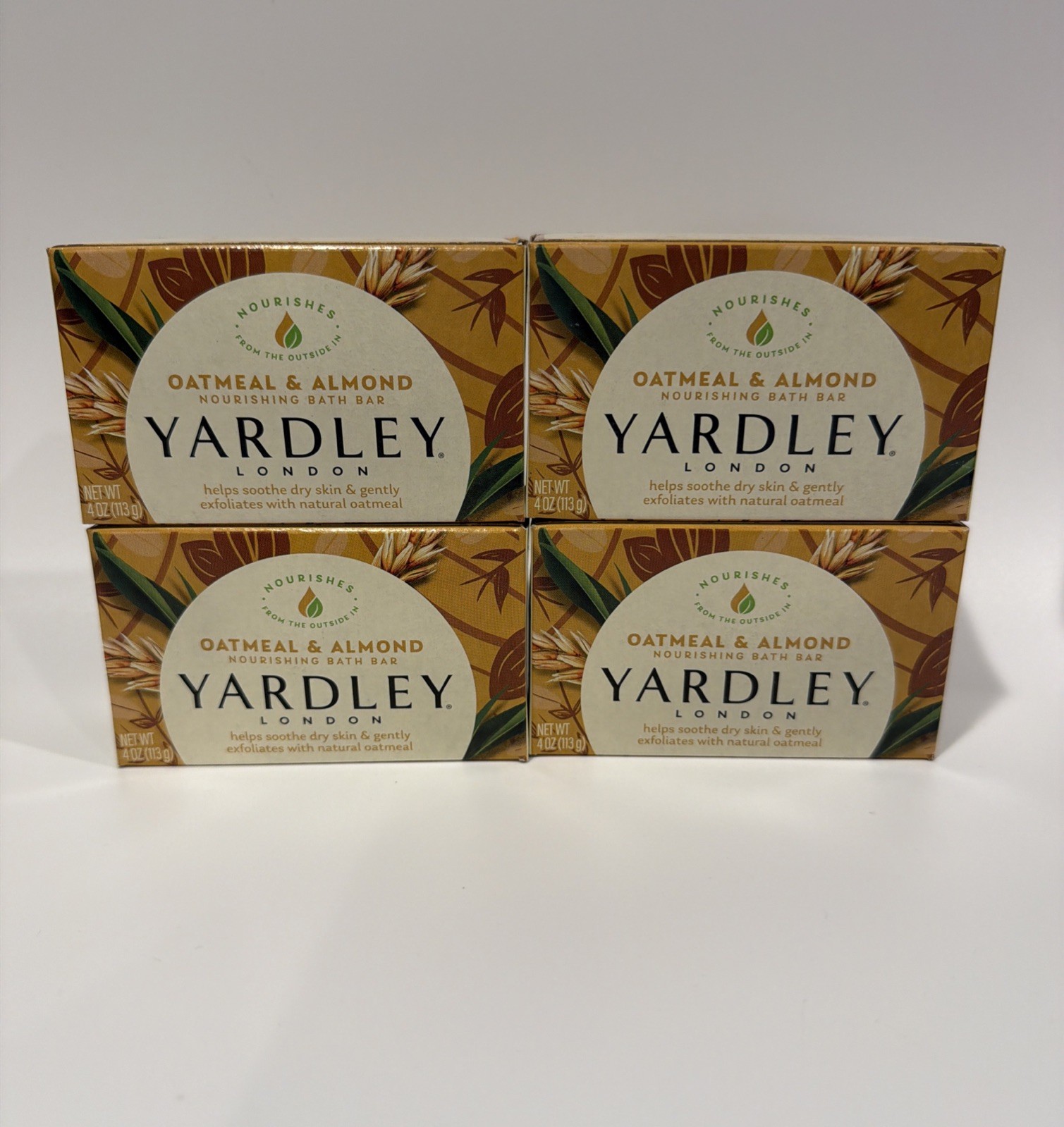 Yardley London Soap Bath Bar Oatmeal & Almond 4 Oz 113g Pack of 4