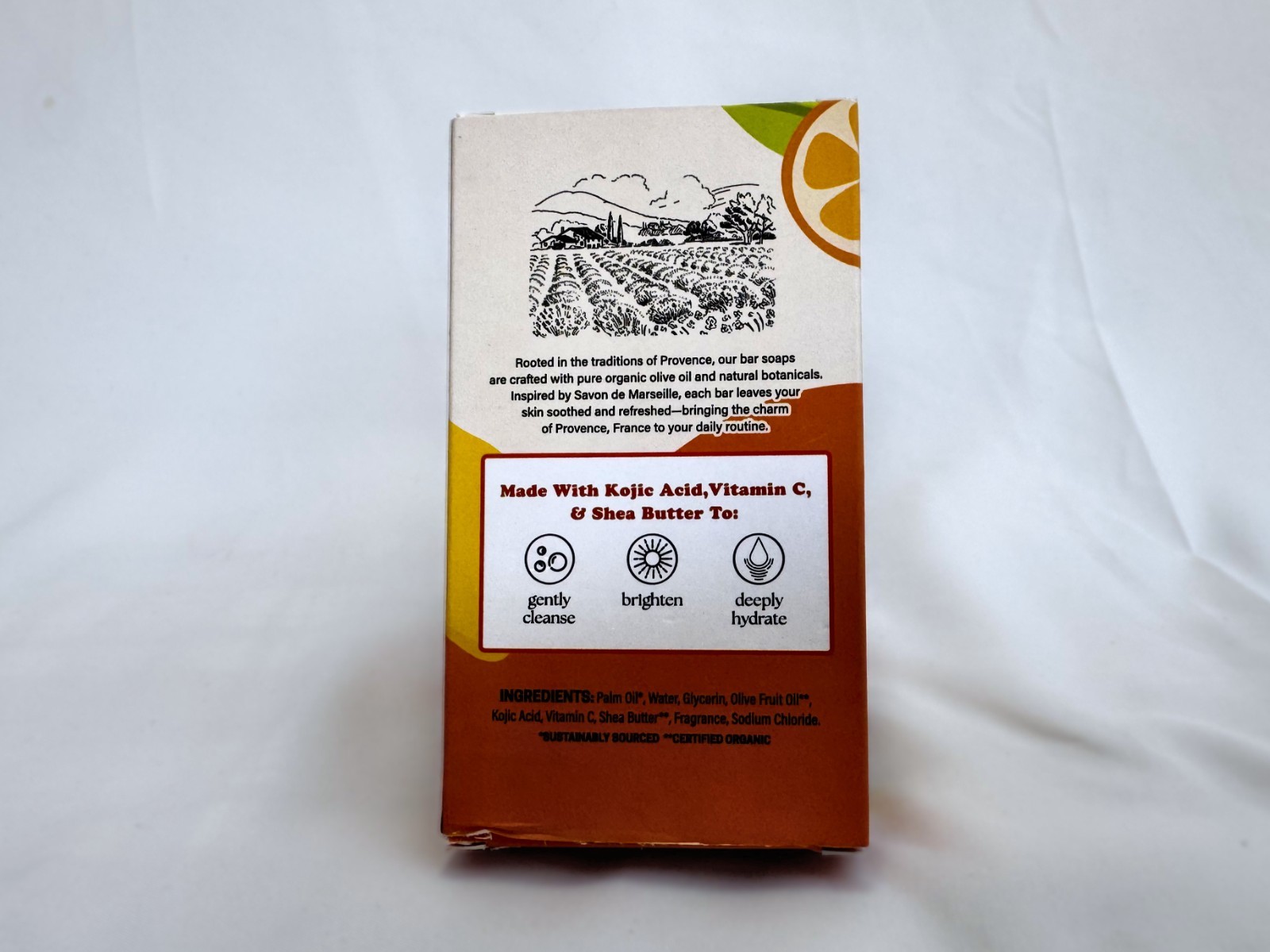 Provence Essentials Vitamin C + Shea Butter Kojic Acid Bar Soap 10 Oz | Natural