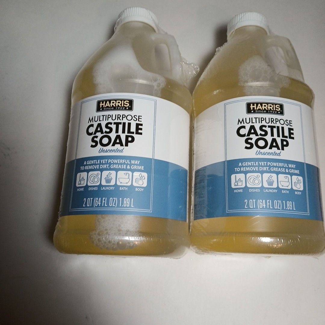 2x Liquid Castile Soap USA made Multi-Purpose Cleaner Unscented 64 Oz (128oz) 1d