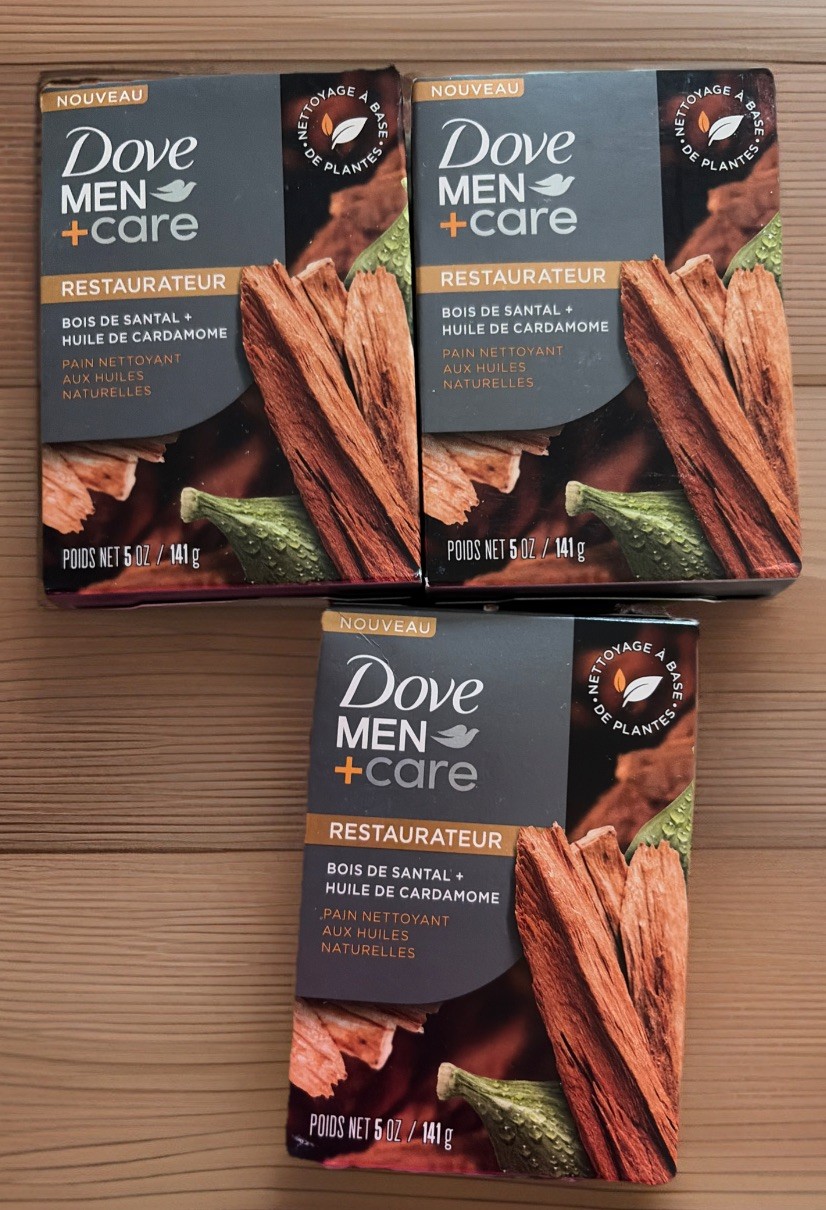 3x Dove Men+Care 4-in-1 Plant-Based Cleansing Hair Body Face Shaving Bar SoapX