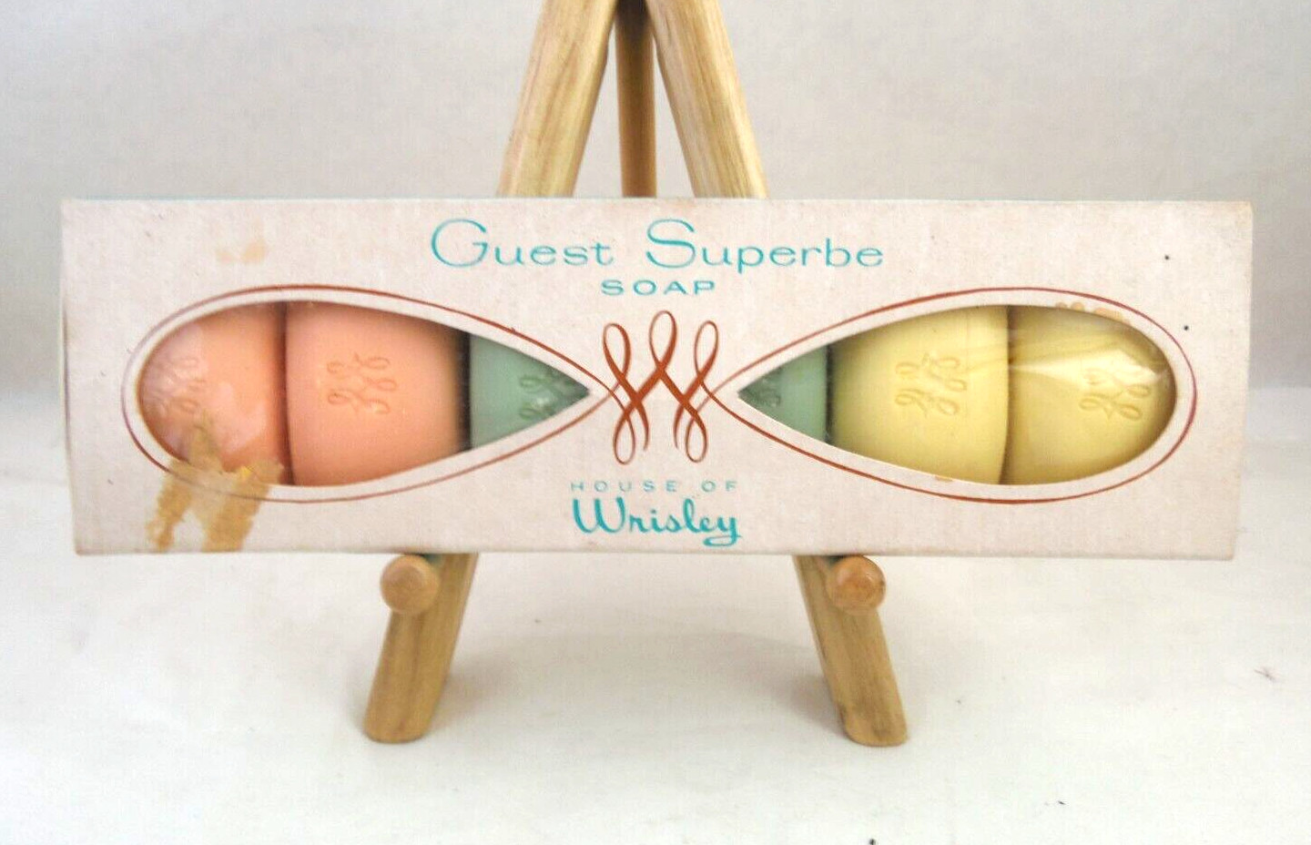“House of Wrisley” “Guest Superbe Soap” “6 small bars” 1 box VTG 50’s 60’s USA