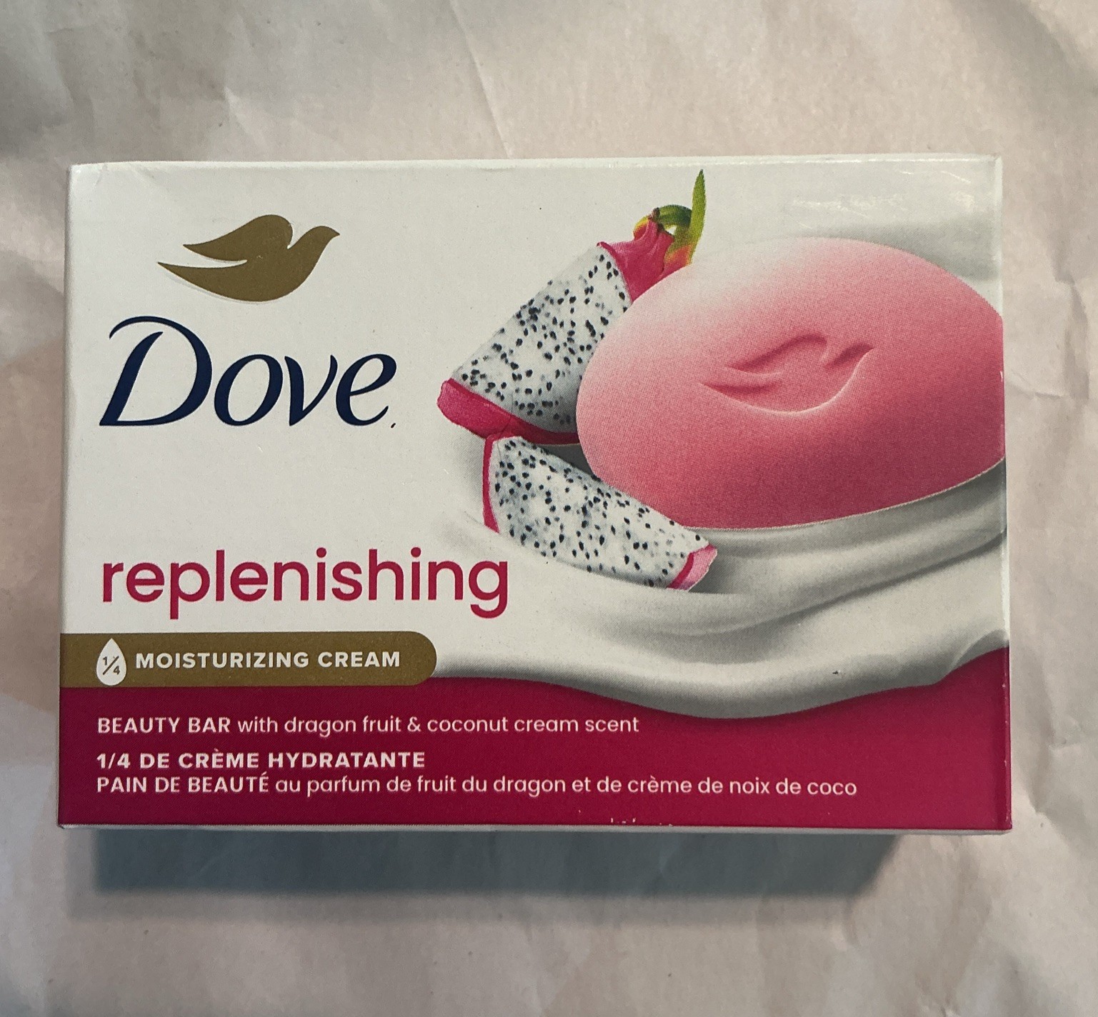 Dove Beauty Soap Bar 3.75oz Replenish Moisturizing Dragon Fruit Coconut Cream