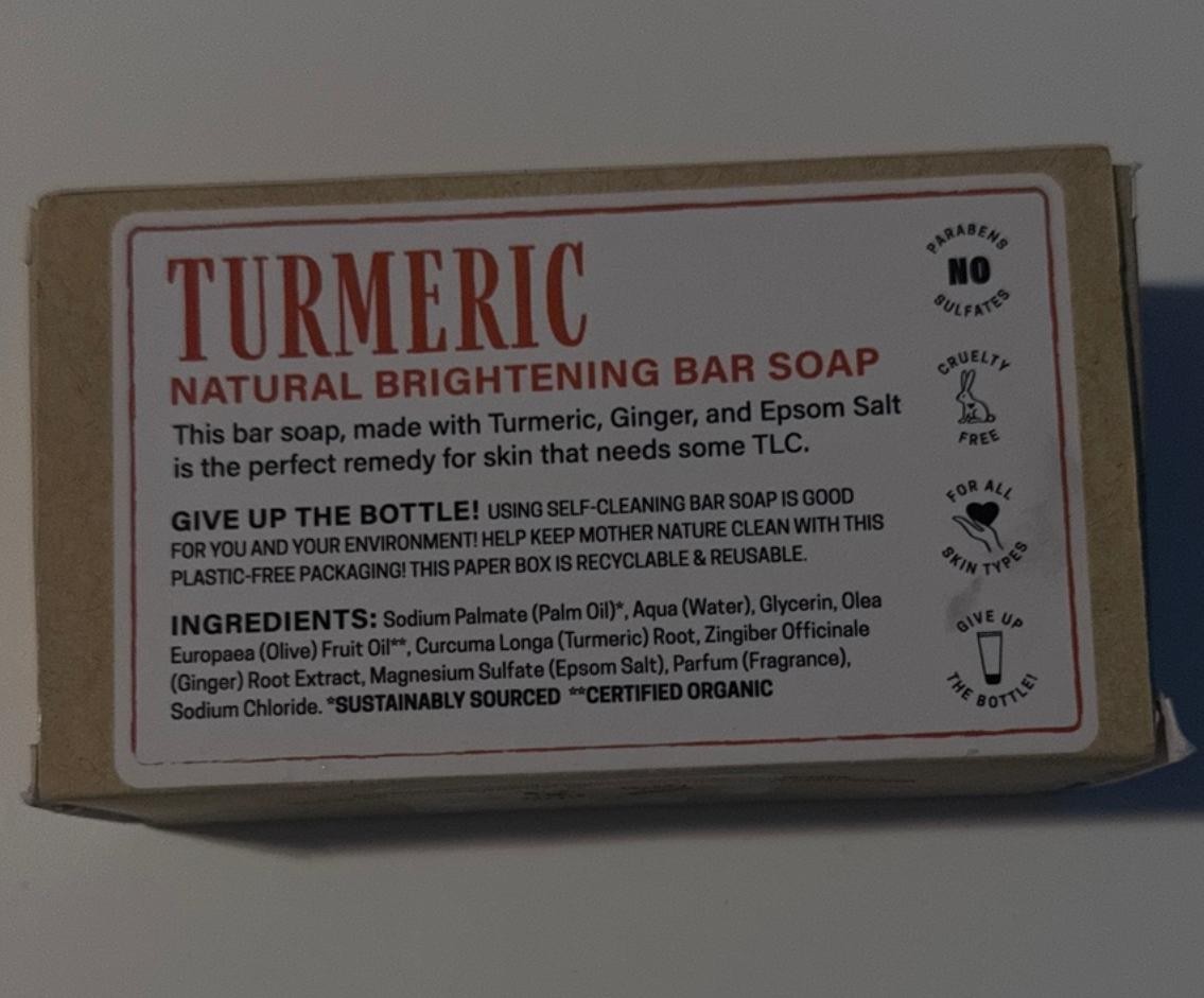 Provence Essentials Turmeric Natural Brightening Bar Soap With Ginger Epsom