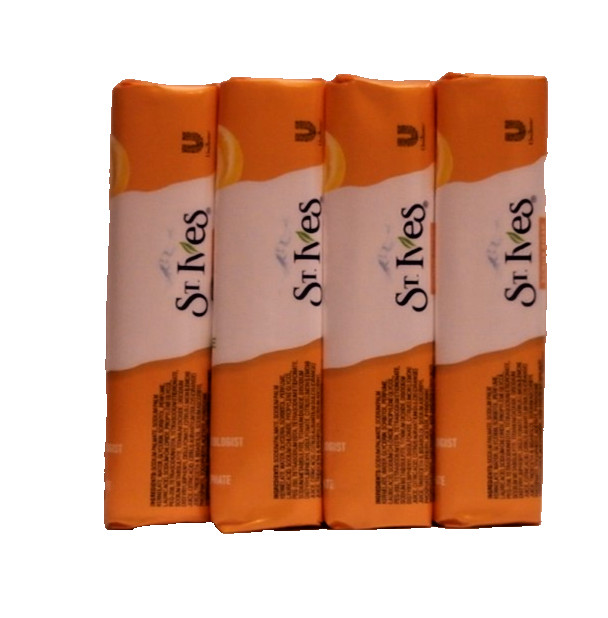 St. Ives Scrub Soap-VITAMIN C & ORANGE Natural Plant Base 100 Gr 4 BAR (1 PACK