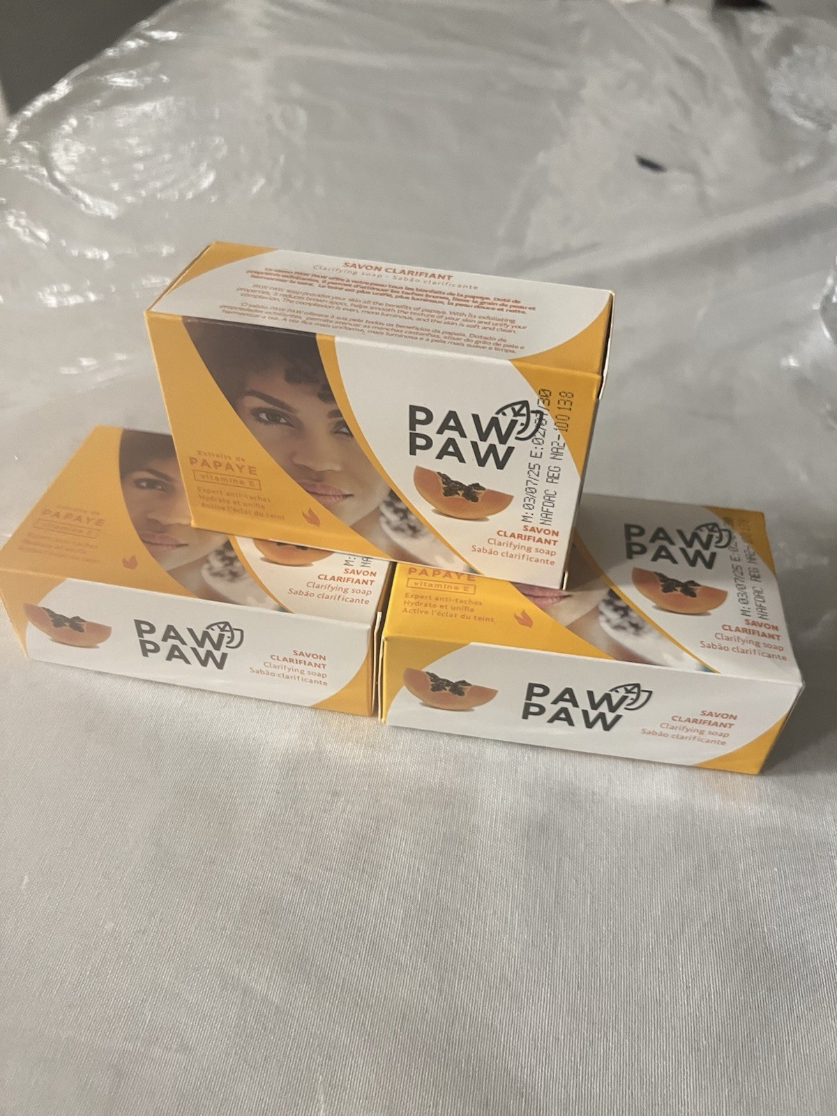 Paw Paw Clarifying Papaya Soap Bar for Body, Face, Hands Orange Scented