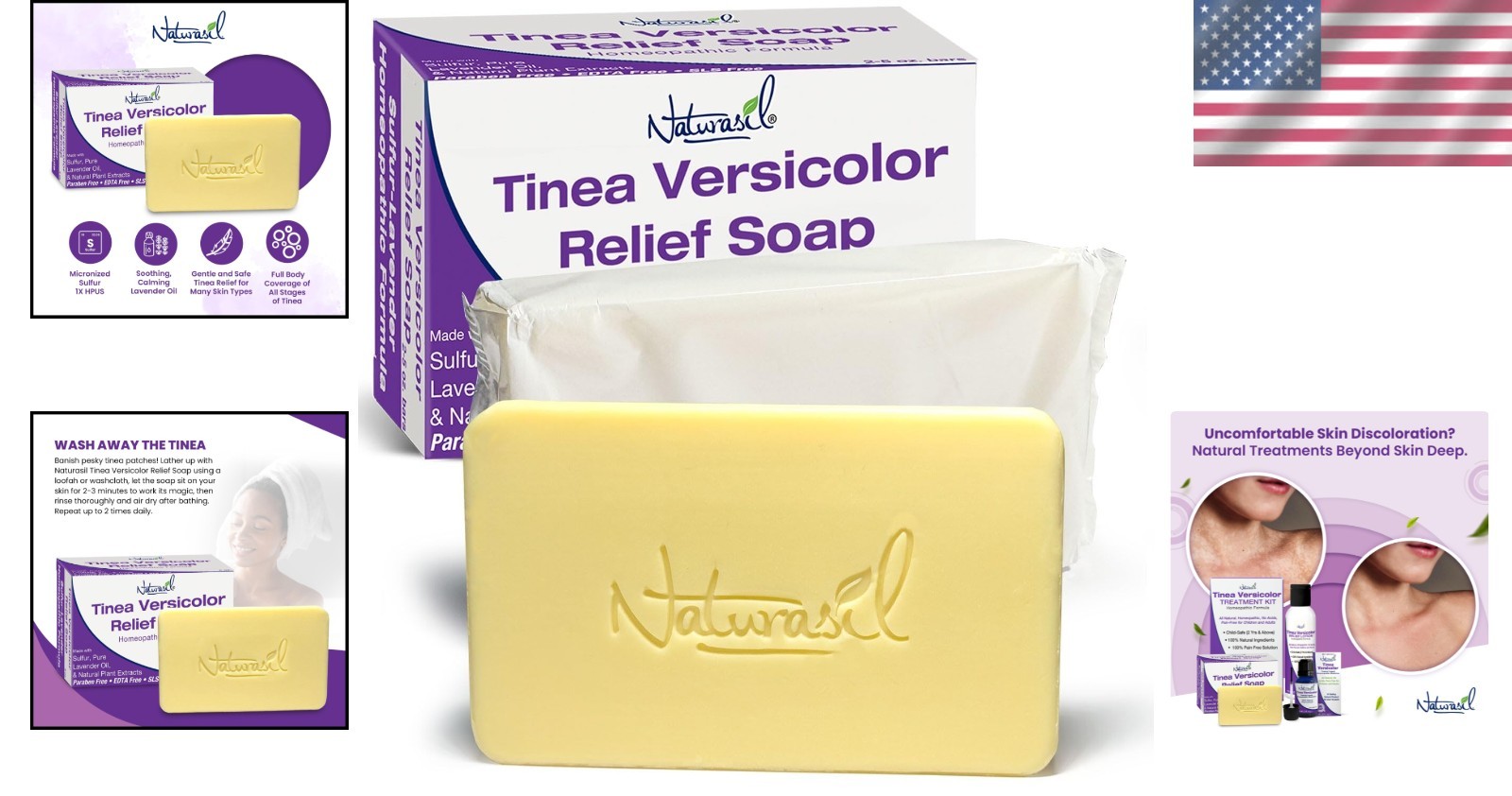 Natural Antifungal Soap | 2.5oz Bars for Fast-Acting Tinea Versicolor Relief