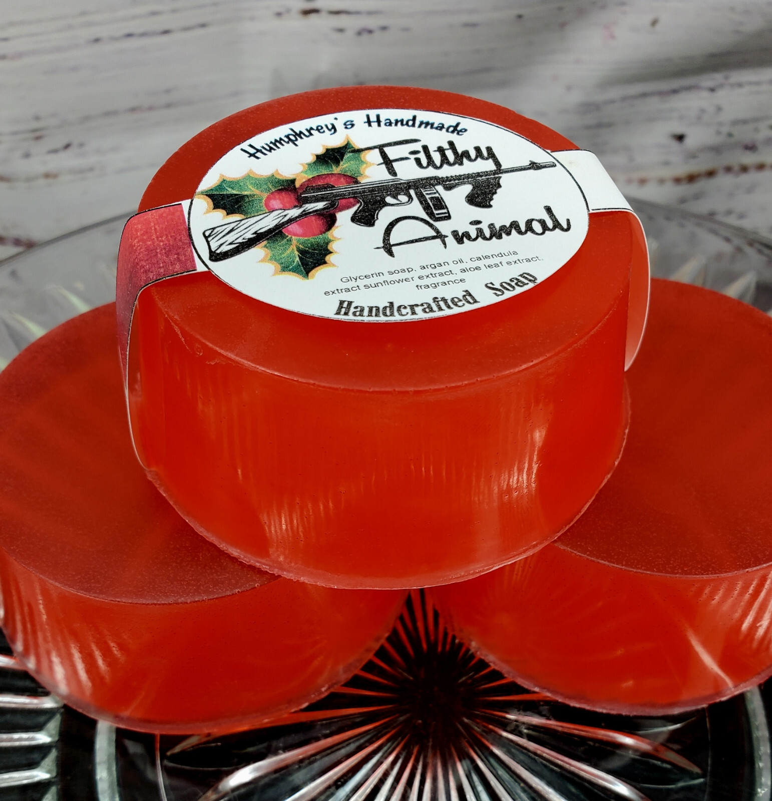 Men’s FILTHY ANIMAL Cherry Cognac Whisky Scent Shave Soap Beard Wash Christmas