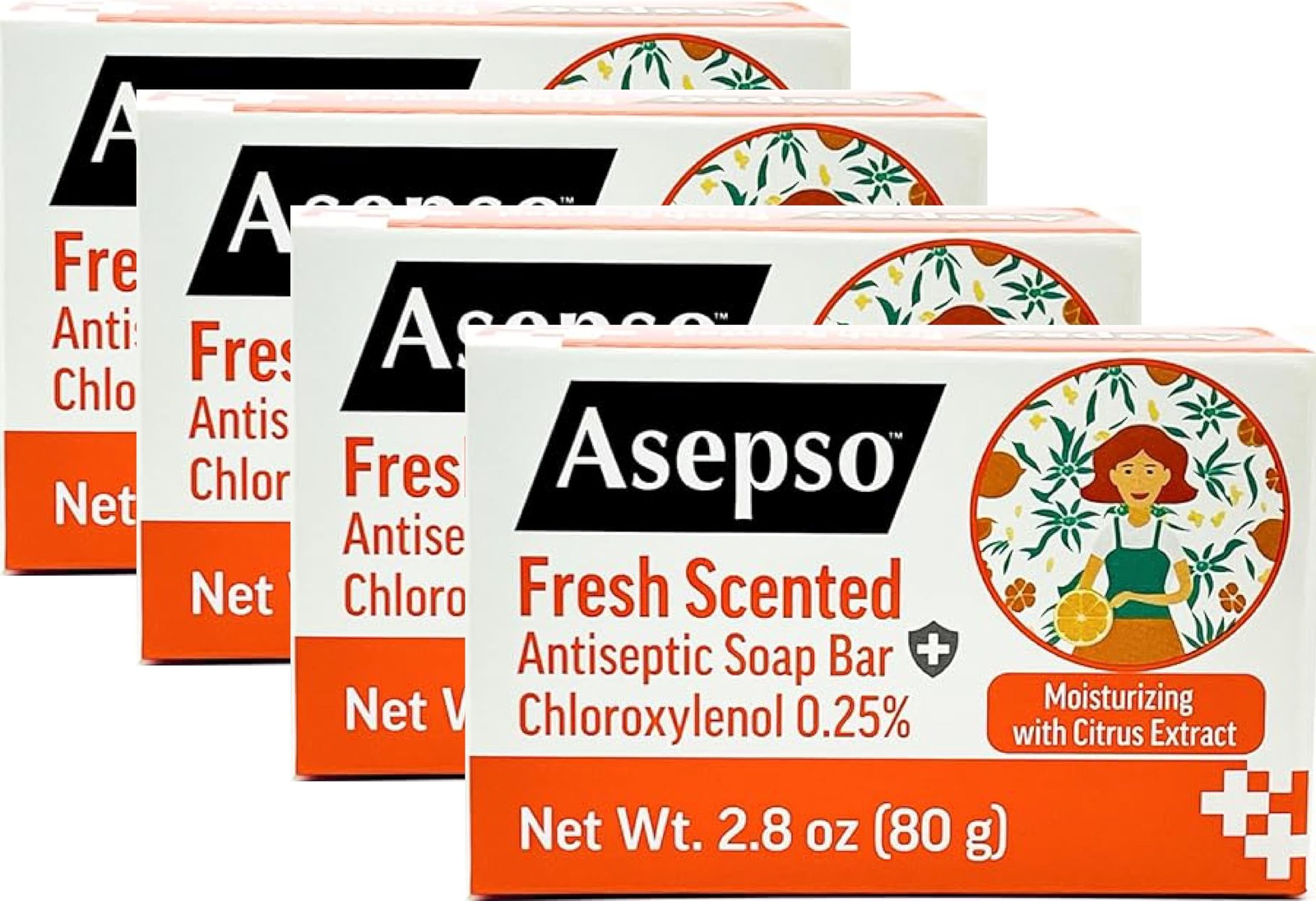 Antibacterial Bar Soap – 4 Pack 80g / 2.8 oz Each – Antiseptic Cleansing Soap…