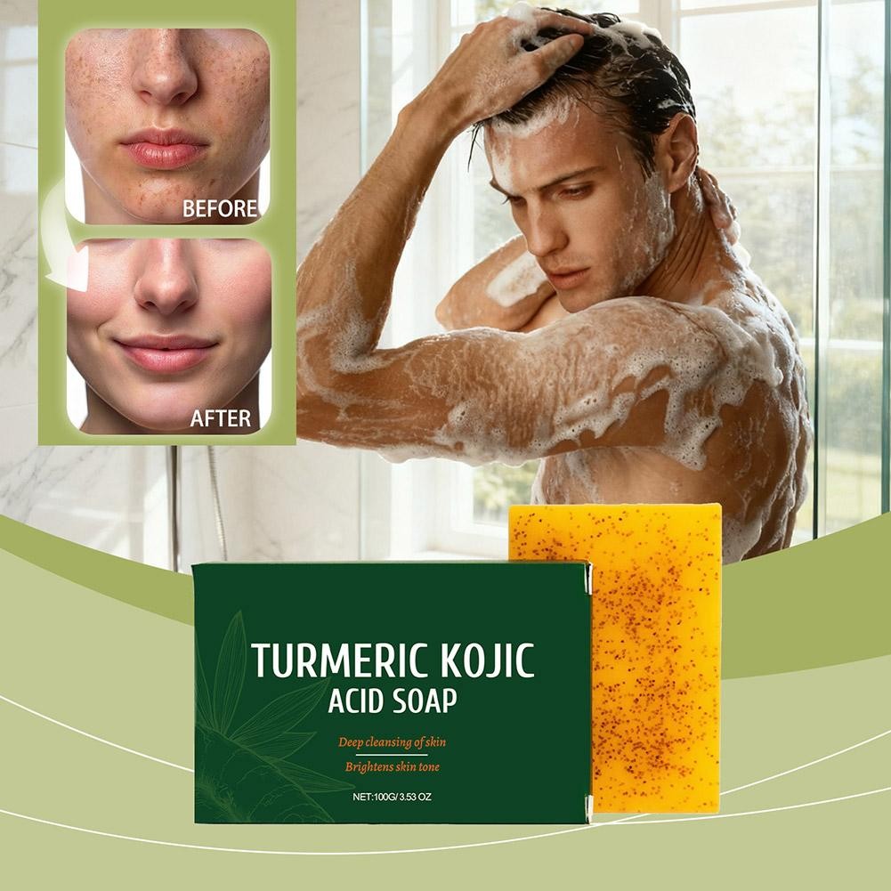 Turmeric Kojic Acid Soap Dim Spot Whiteninsideg Lightening Skin Soap 100g
