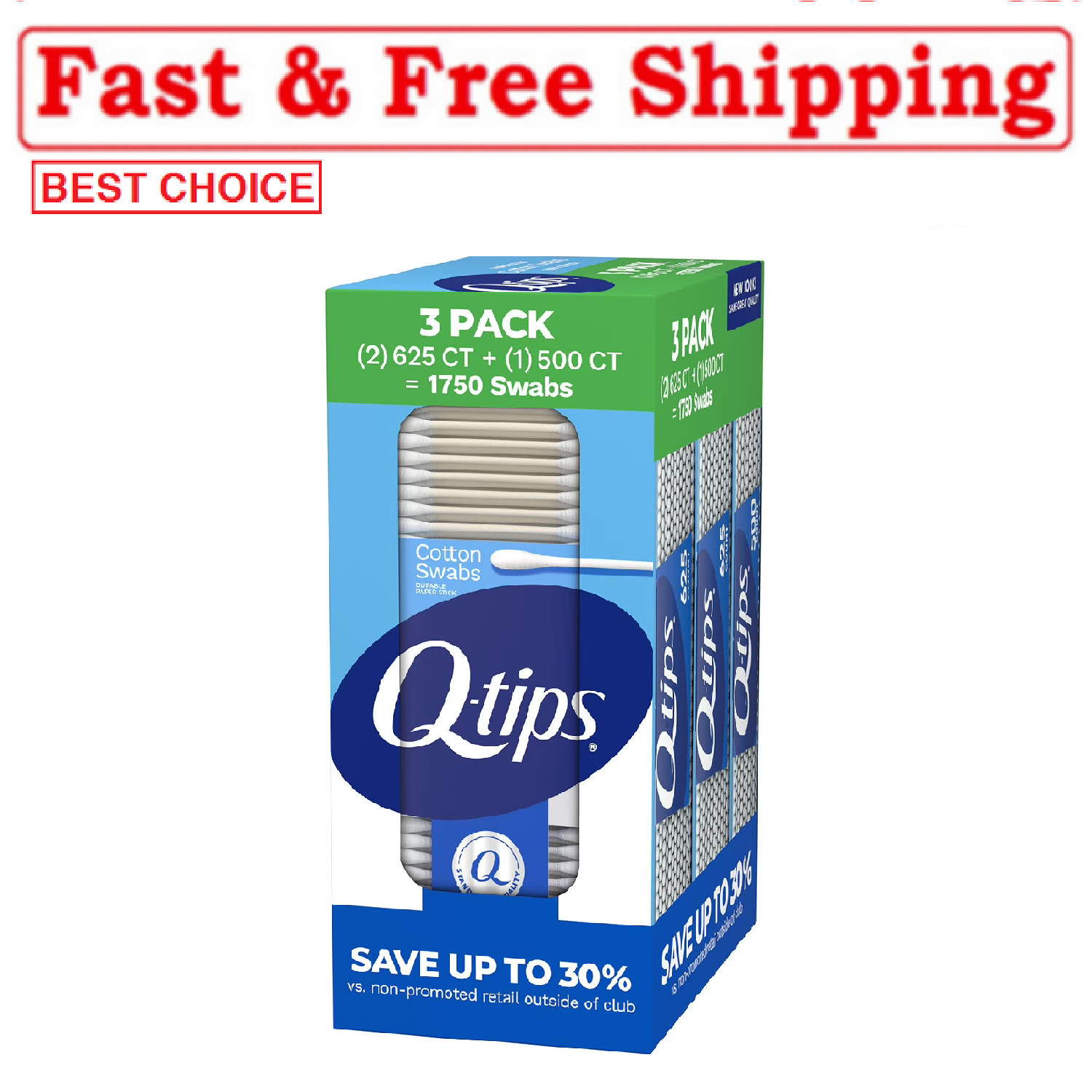 New Q-tips Cotton Swabs, (625 ct., 2 pk. + 500 ct., 1 pk.)Best Price