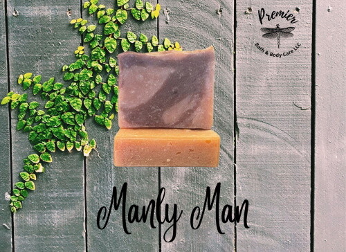 All Natural Handmade Manly Man Soap Bar Organic Shea Butter Vegan Oatmeal Soap