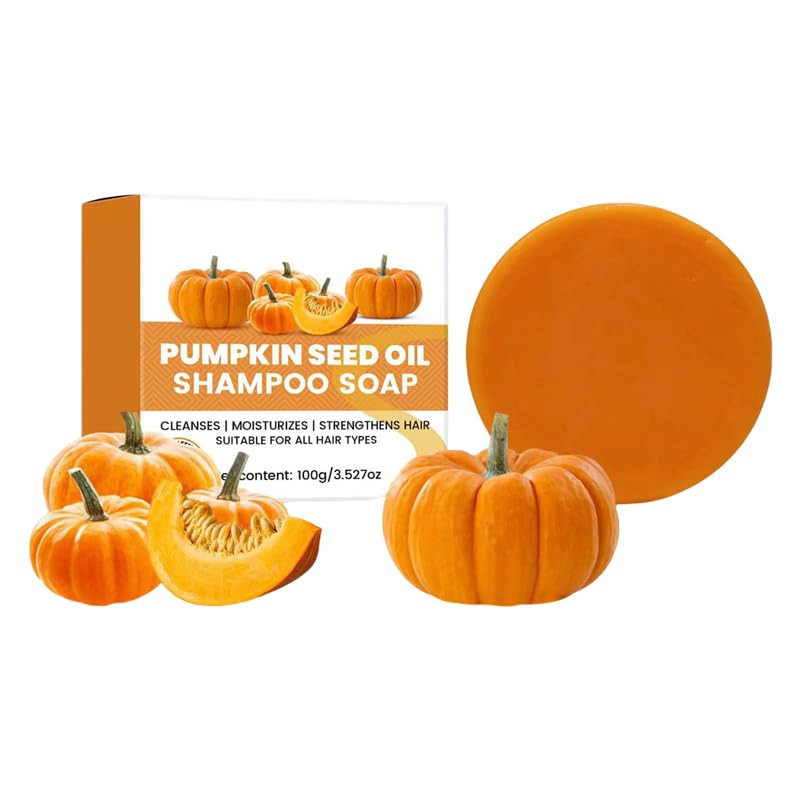 Pumpkin Seed Oil Shampoo Soap for Hair Growth, Solid Pumpkin Seed Oil Bar for Dr
