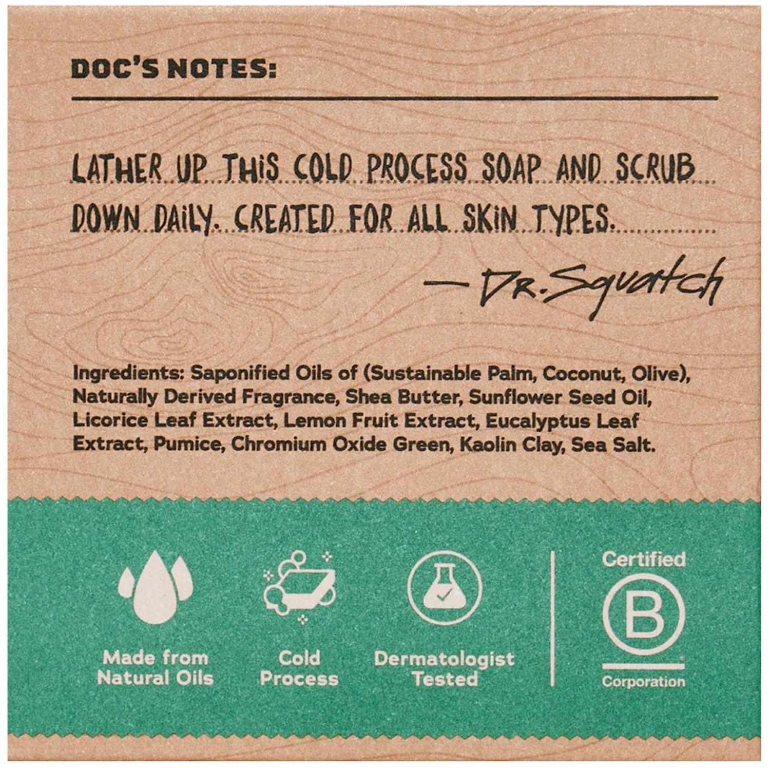 Dr. Squatch Natural Bar Soap Variety Pack 6 Bars 5 oz Each Men Soap Set
