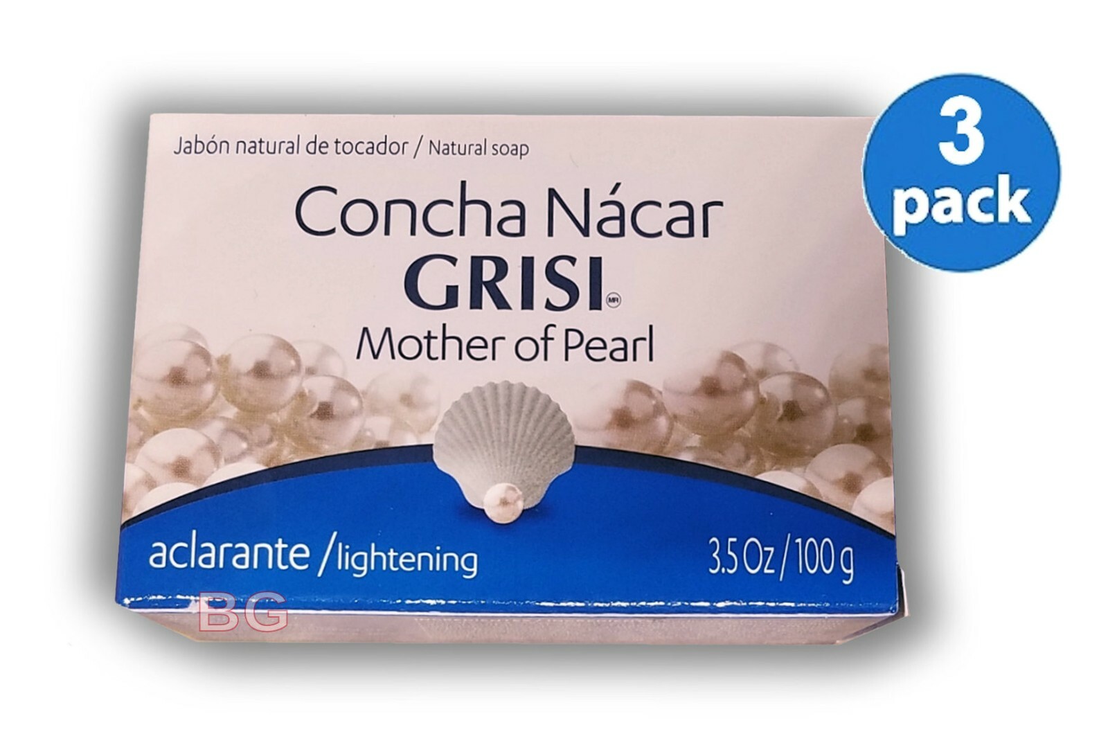 GRISI MOTHER OF PEARL SOAP Scented Bar 3.5oz Regenerate Concha Nacar Jabon 3 Bar