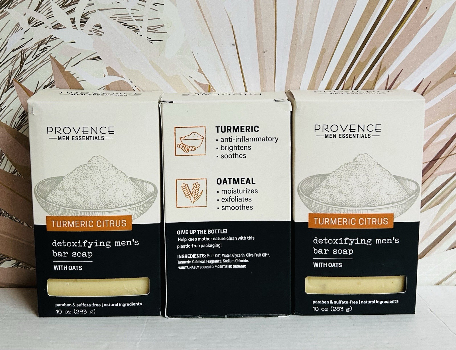 3-Pack Provence Essentials ~ Turmeric Citrus Detoxifying Men’s Bar Soap 10 oz