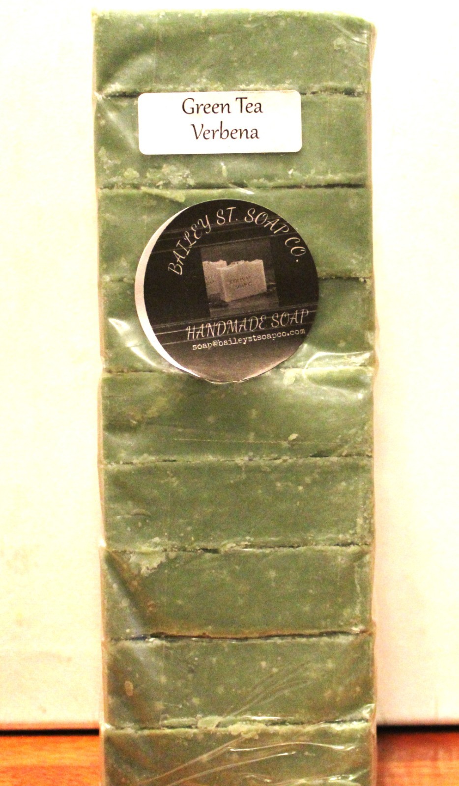 Green Tea Verbena Cold Processed handmade soap loaf, 9 precut bars