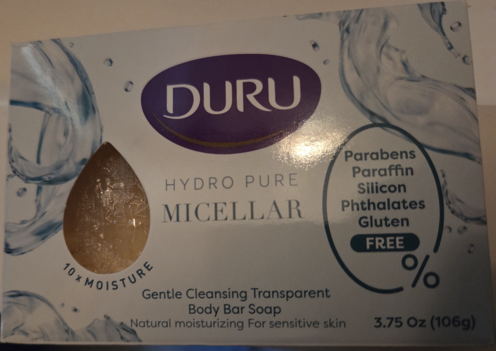 3.75 oz Duru Hydro Pure Micellar Gentle Cleansing Transparent Body Bar Soap