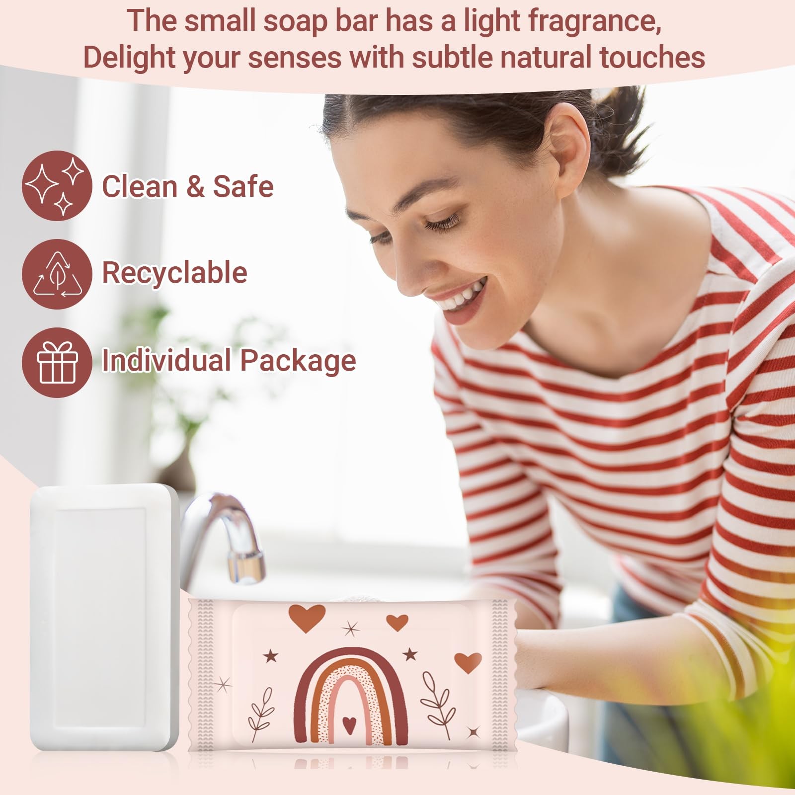 200 Pcs 0.35 oz Mini Hotel Soap Bars Bulk Individually Wrapped Hand Soap Bars…