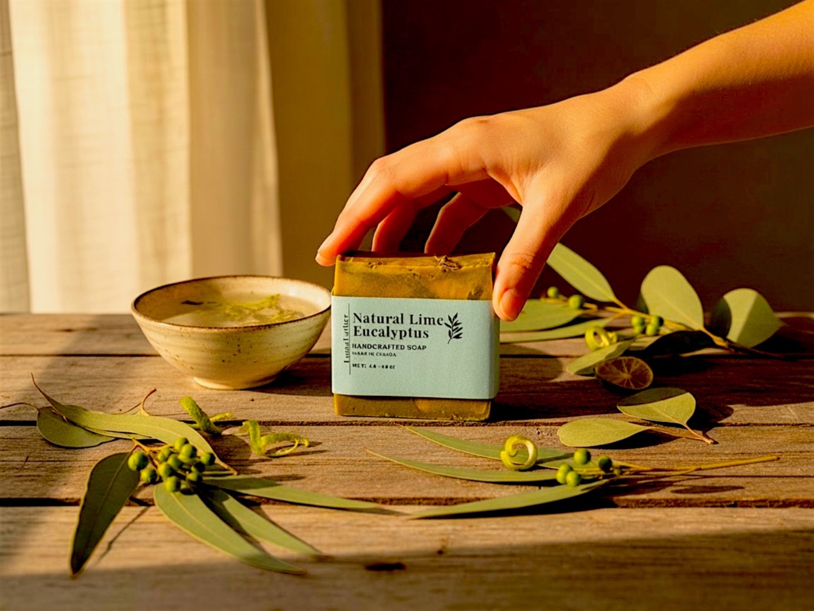 LumaLather Lime & Eucalyptus Mint Handmade Soap – Refreshing Artisan Bath Bar