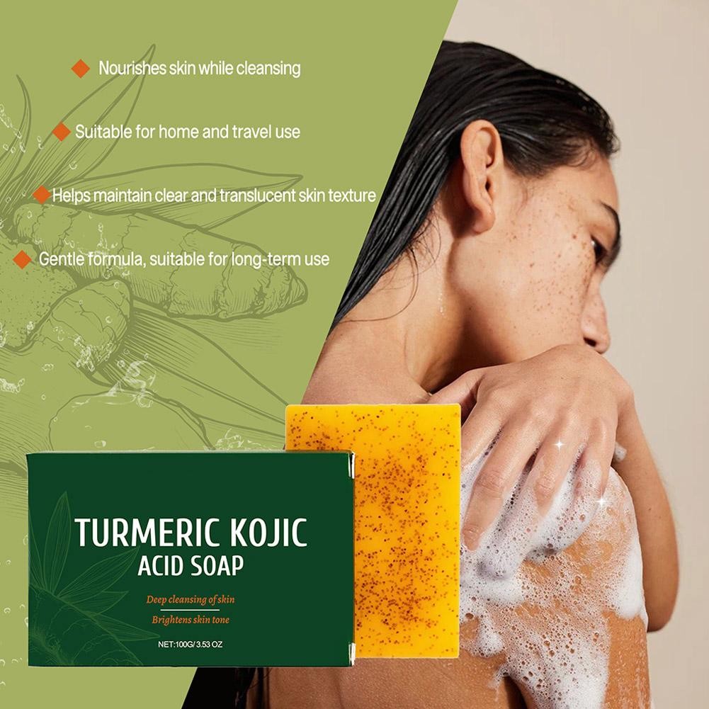 Turmeric Kojic Acid Soap Dim Spot Whiteninsideg Lightening Skin Soap 100g