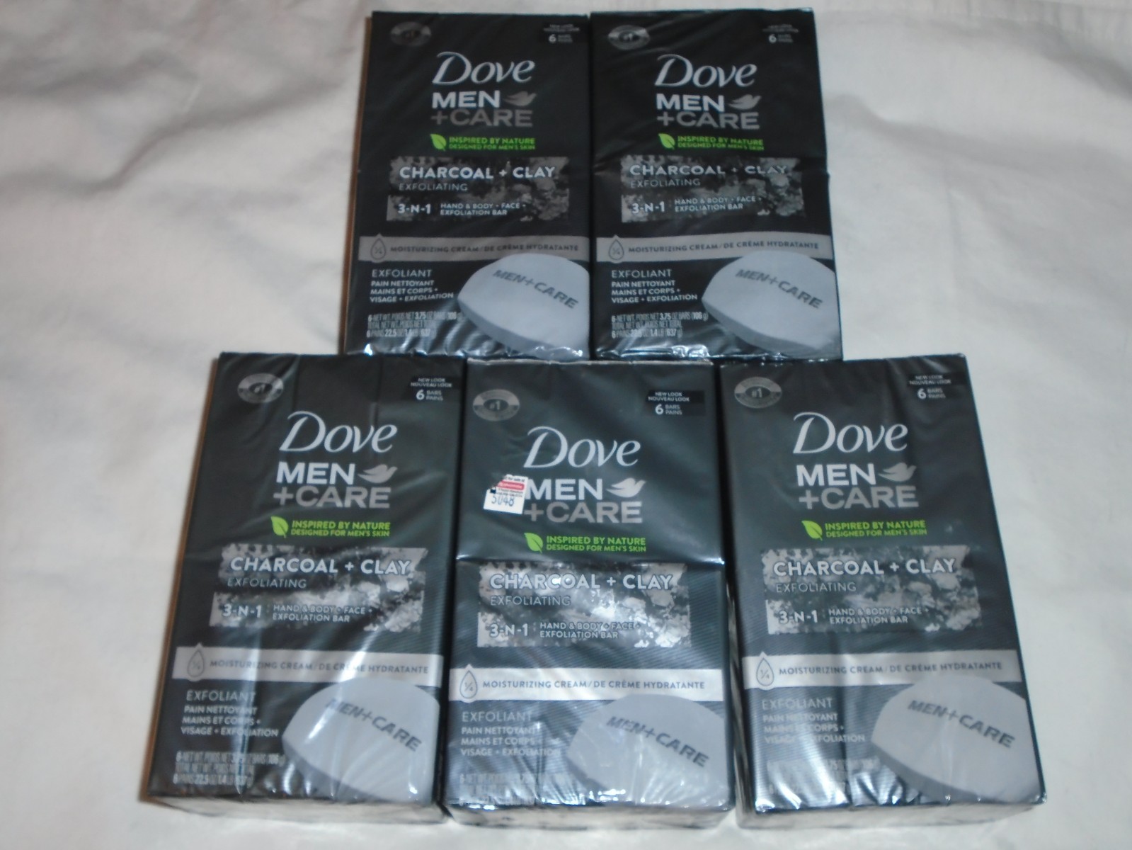 Set of 30 Dove Men+Care Exfoliating Charcoal & Clay Bar Soaps 3.75 oz Bars – NEW