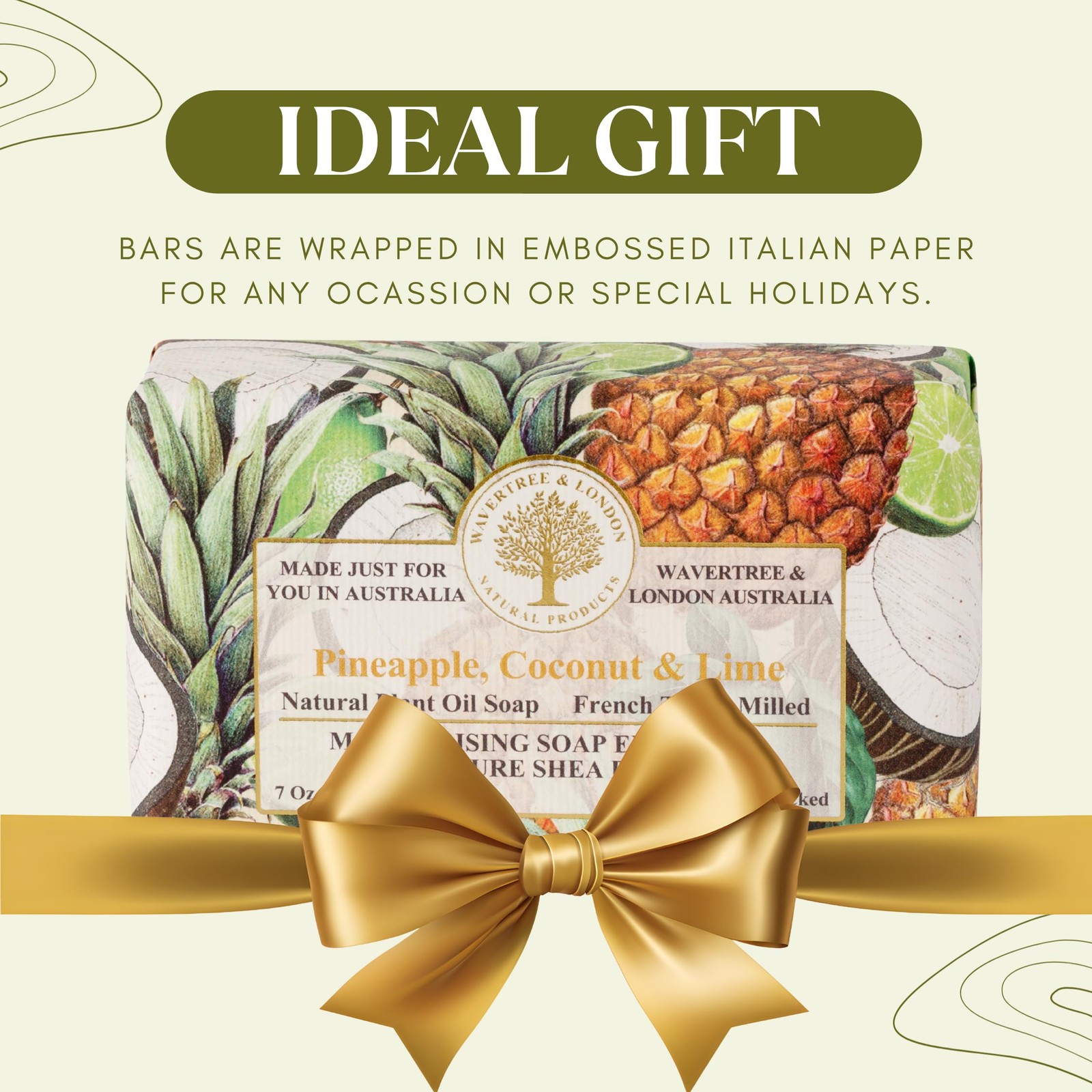 Wavertree and London Soap Pineapple Coconut Lime 8 Bars 7oz