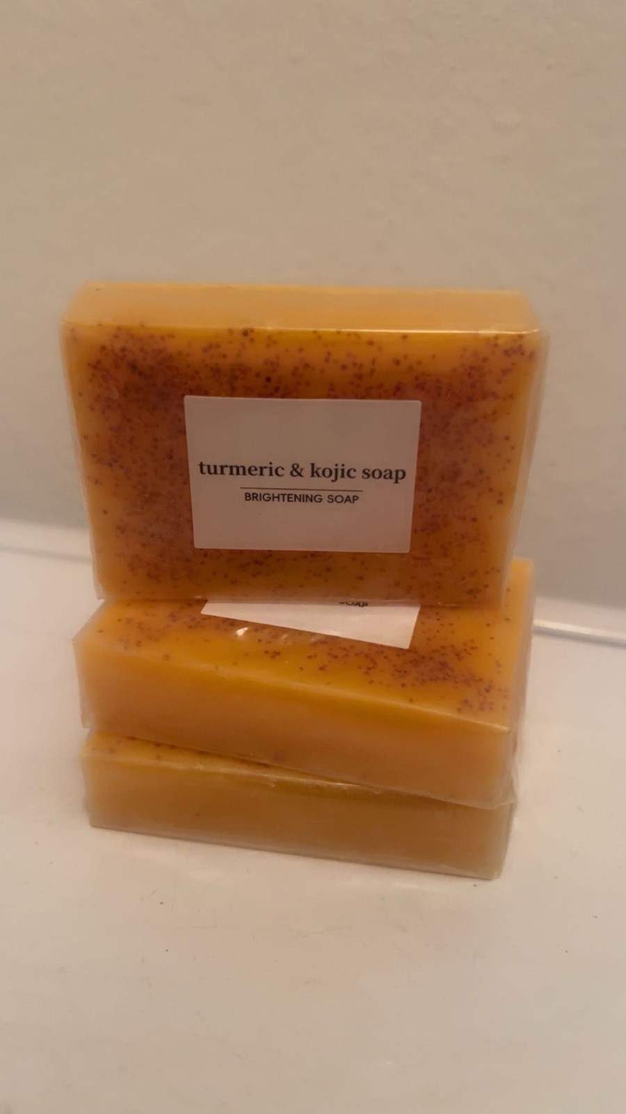 Turmeric & Kojic Brightening Soap Bar 3.5 oz Rectangular Orange Speckled