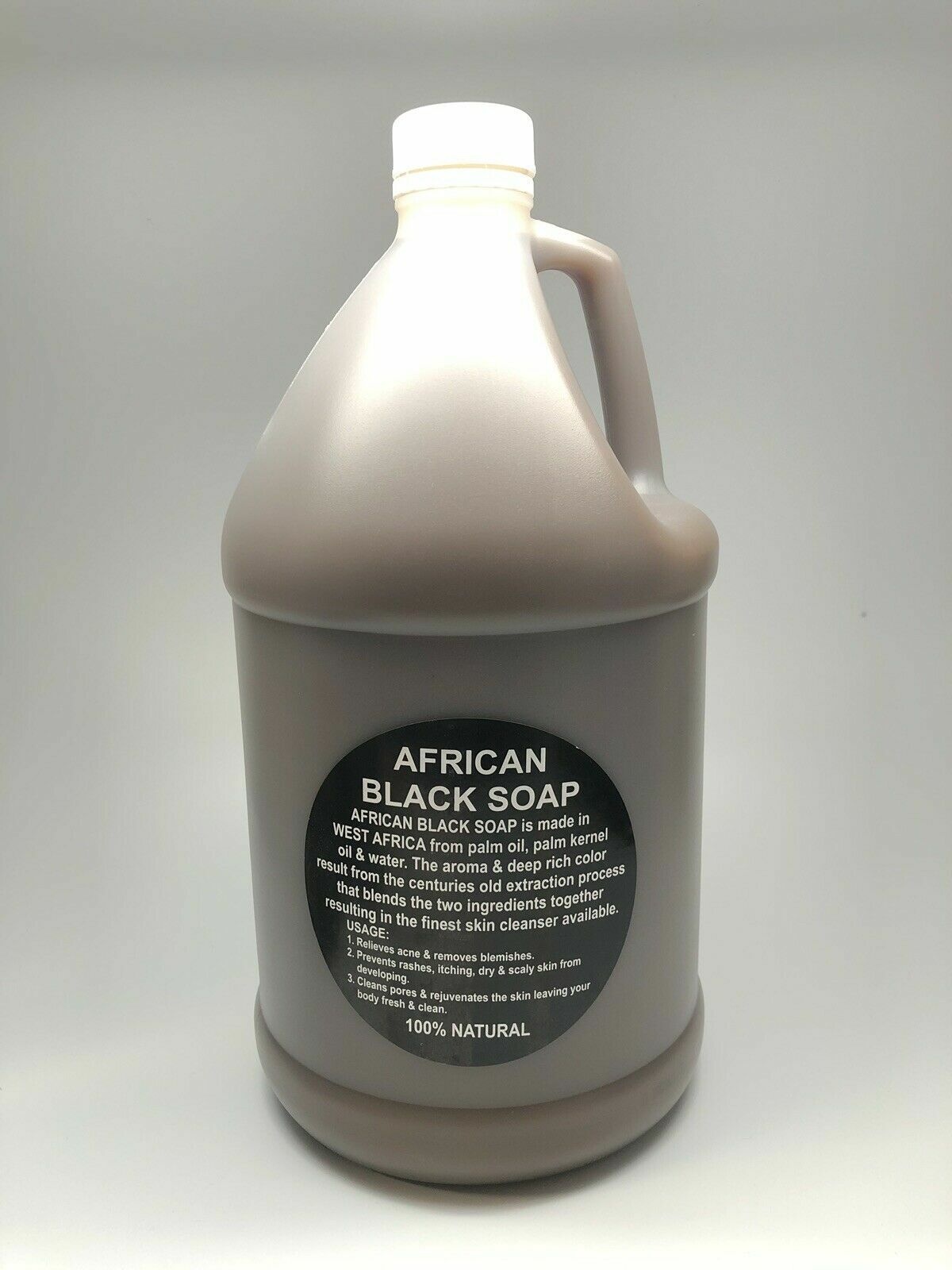 Liquid Raw African Black Soap 1 GALLON 100% Pure Natural Organic Body Face Wash