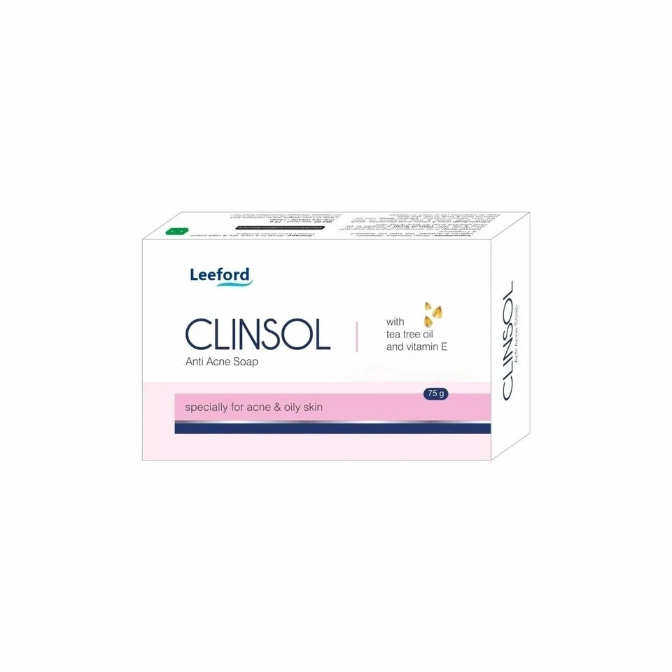 CLINSOL SOAP PACK OF 4 (75G EACH) BEST FOR ACNE & OILY SKIN ENRICHED TEA TREE