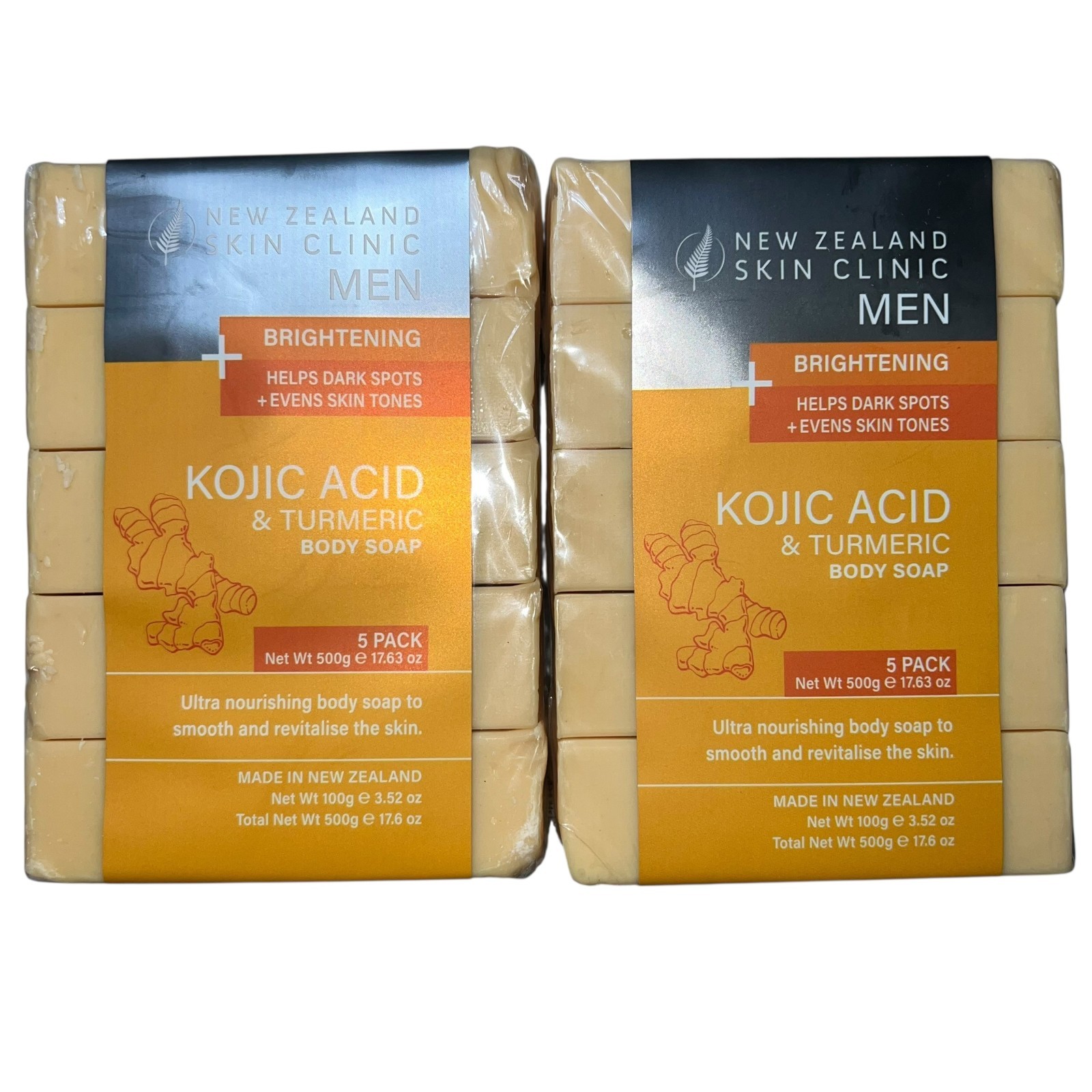 New Zealand Skin Clinic Men’s Soap 10 Bars – Kojic Acid & Turmeric Body Soap