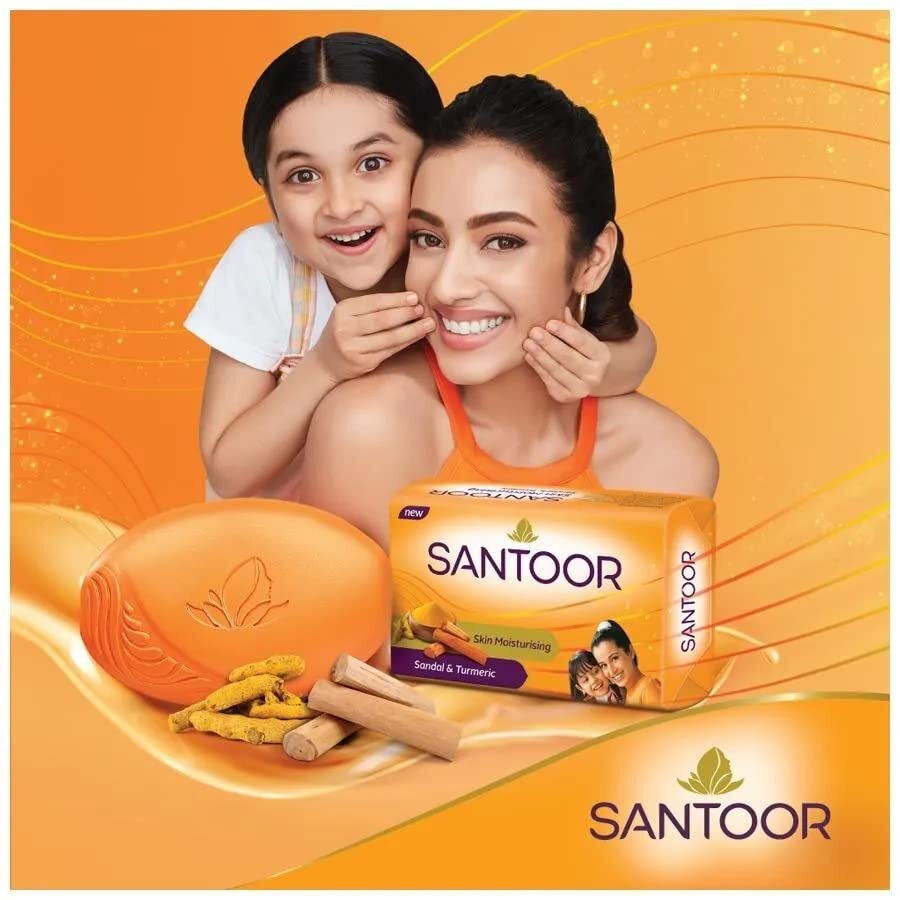 SANTOOR Soap Sandal & Turmeric 100g x 8