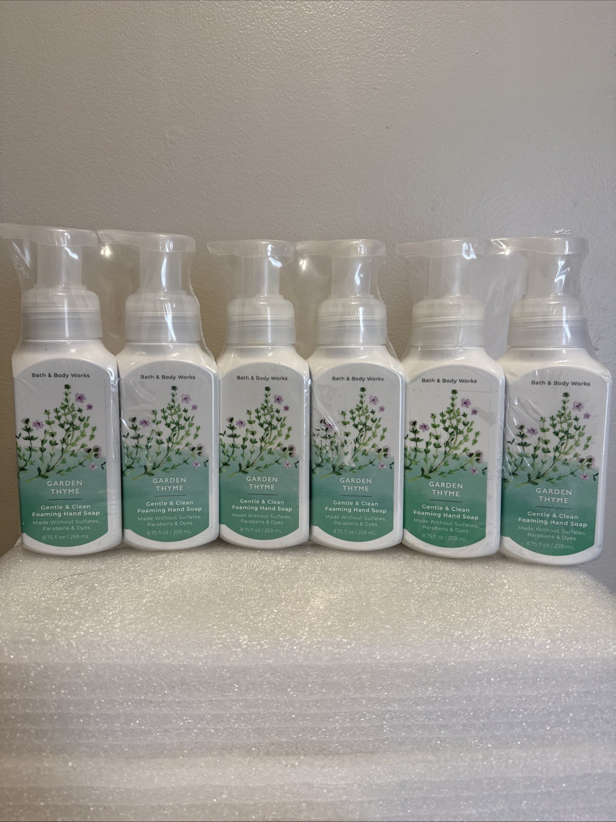 6 New GARDEN THYME BATH & BODY WORKS GENTLE FOAMING HAND SOAP