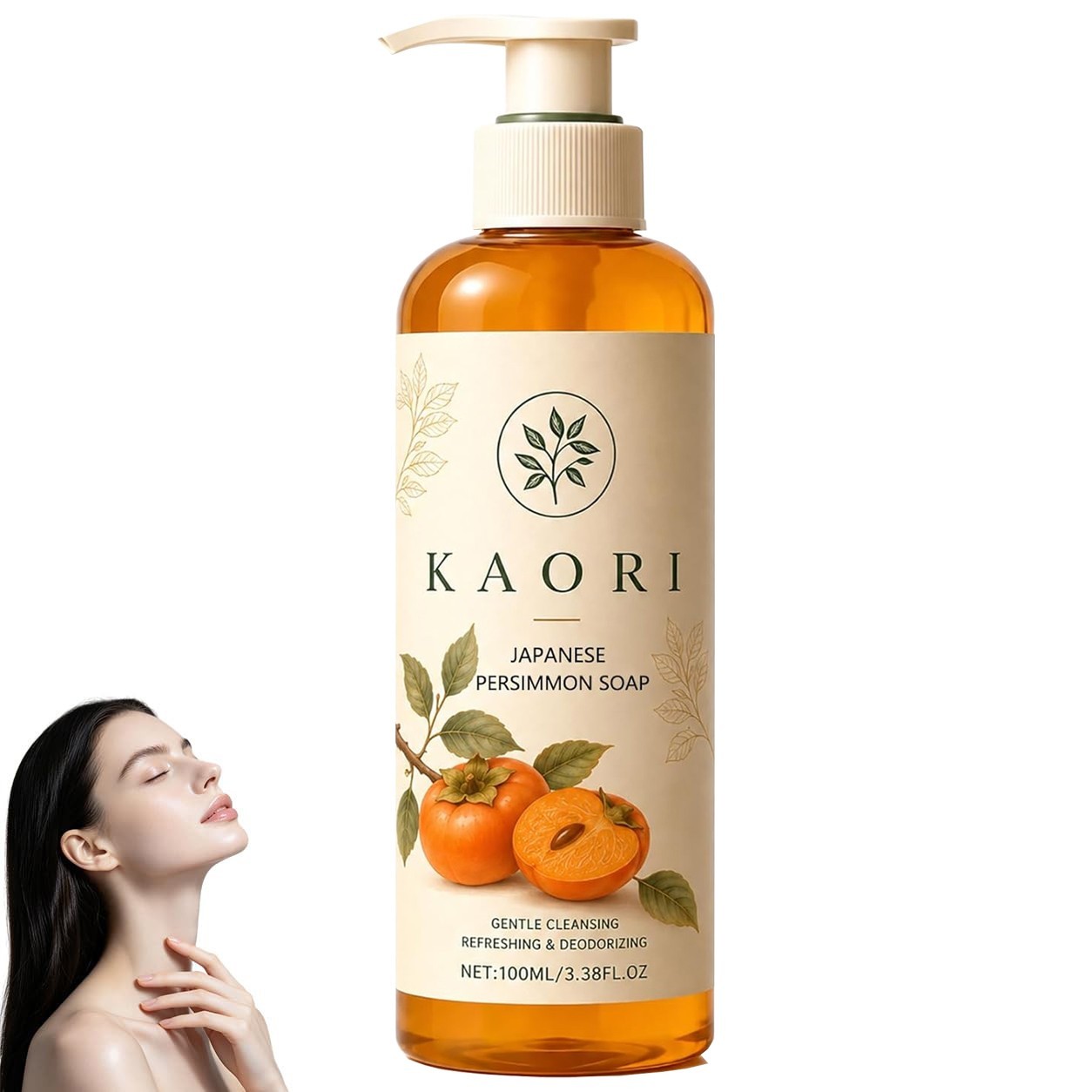 Kaori Persimmon Deodorizing Soap Moisturizing Mature Skin for Men Women