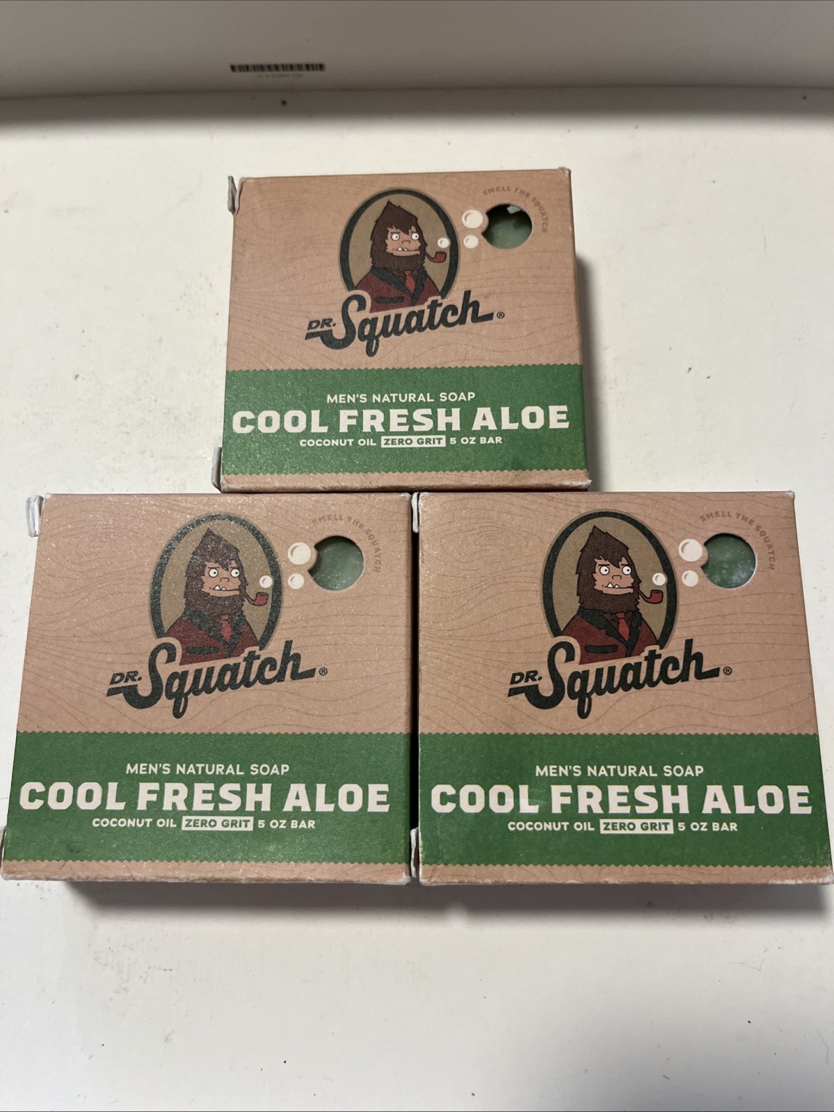 DR. SQUATCH 5oz Soap Bar 3 Pack! COOL FRESH ALOE Zero Grit!