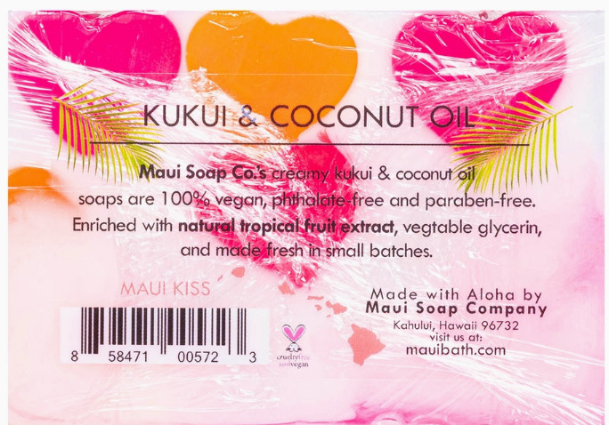 Maui Soap Co Maui Kiss Bar Soap with Kukui & Coconut Oil 6oz