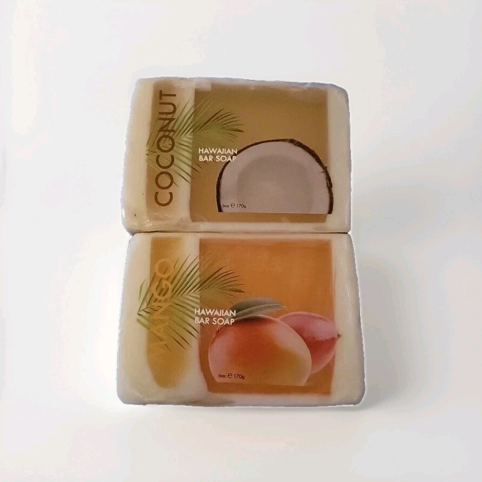 Hawaiian Handmade Vegan Coconut & Mango Bar Soap. 2 Pack.