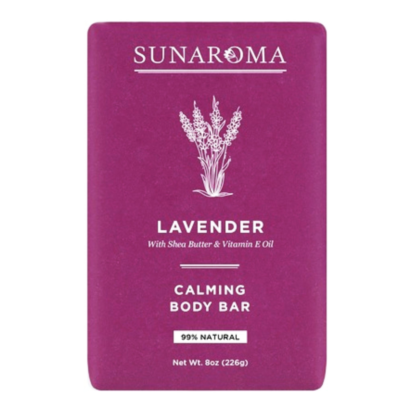 Sunaroma Calming Body Bar Lavender Shea Butter & Vitamin E Oil, 8oz